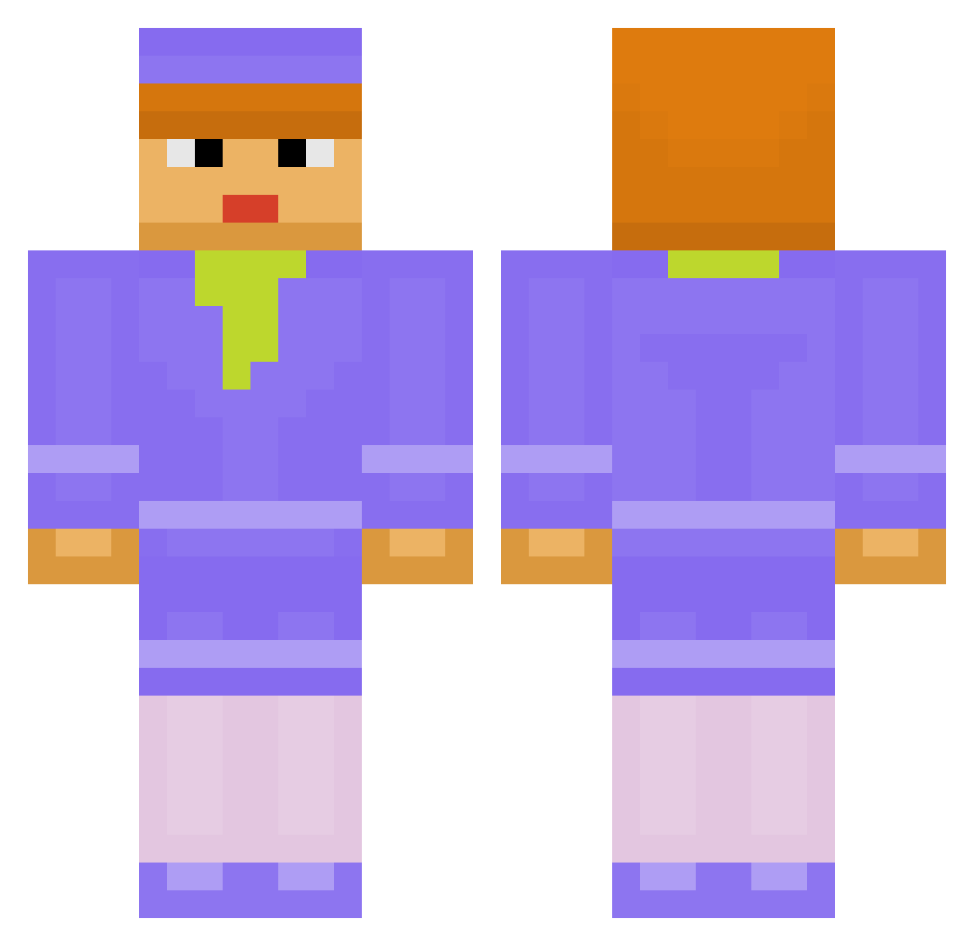 Phaenomenon Minecraft skin, front and back view