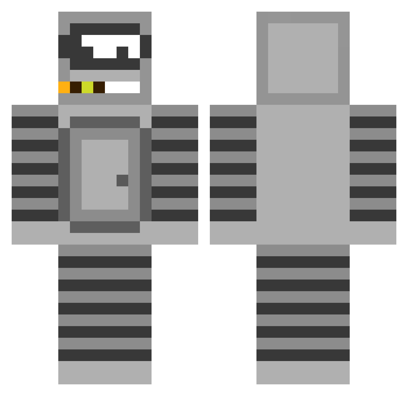 spaceStrafe Minecraft skin, front and back view