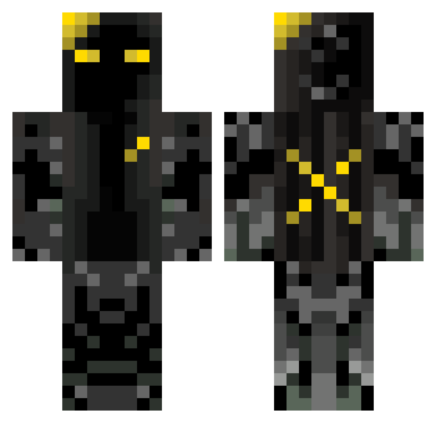Atalanta Minecraft skin, front and back view
