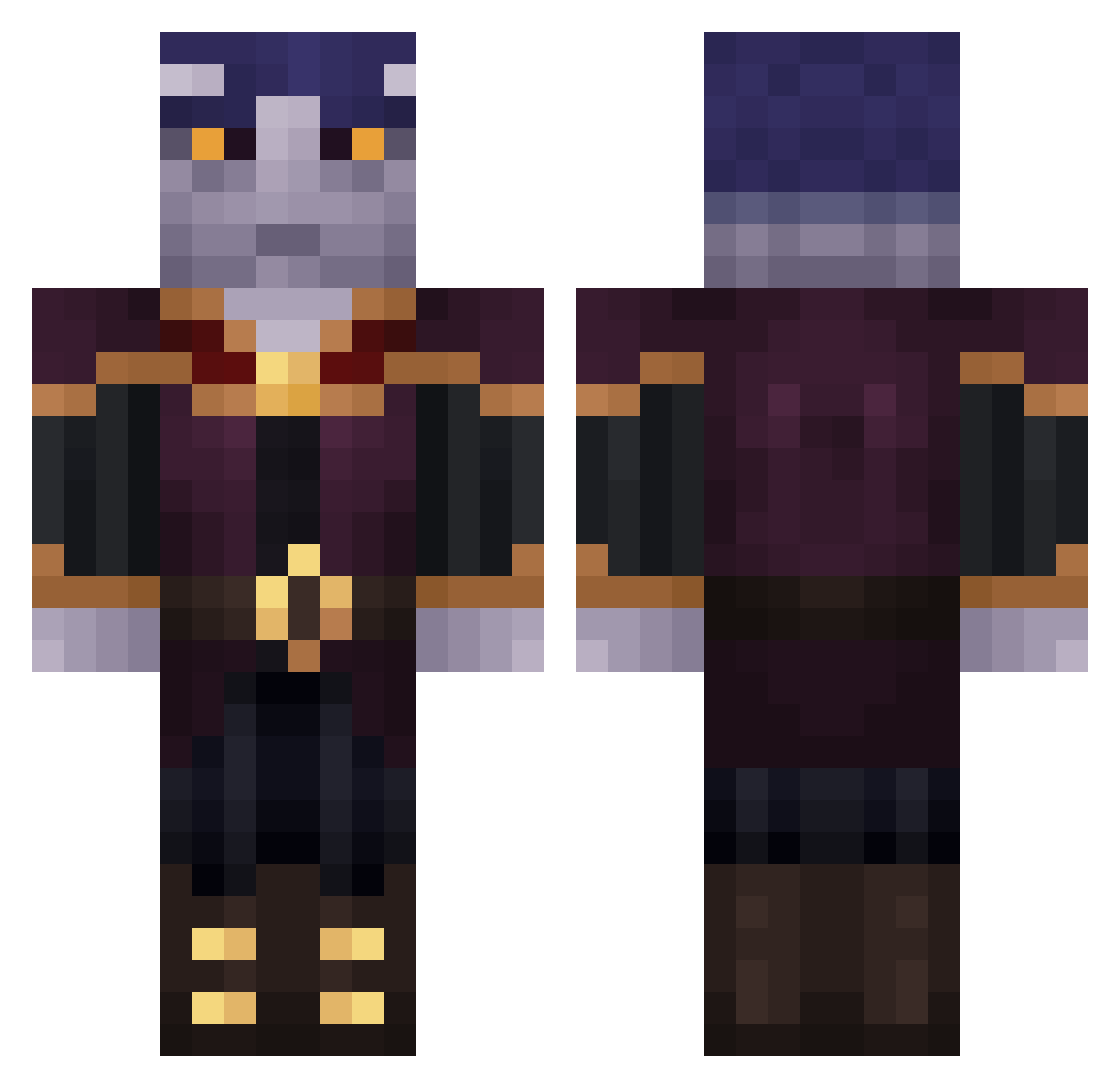 Litkeen Minecraft skin, front and back view