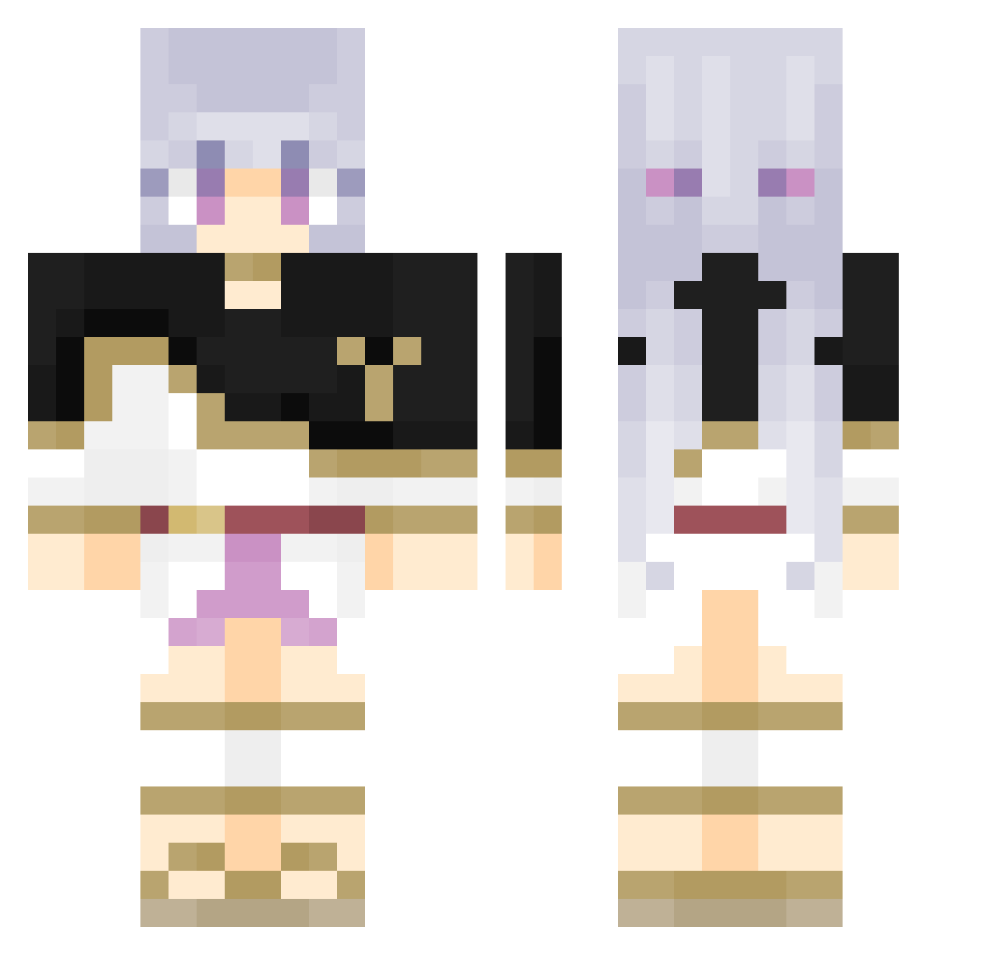 Ais____ Minecraft skin, front and back view
