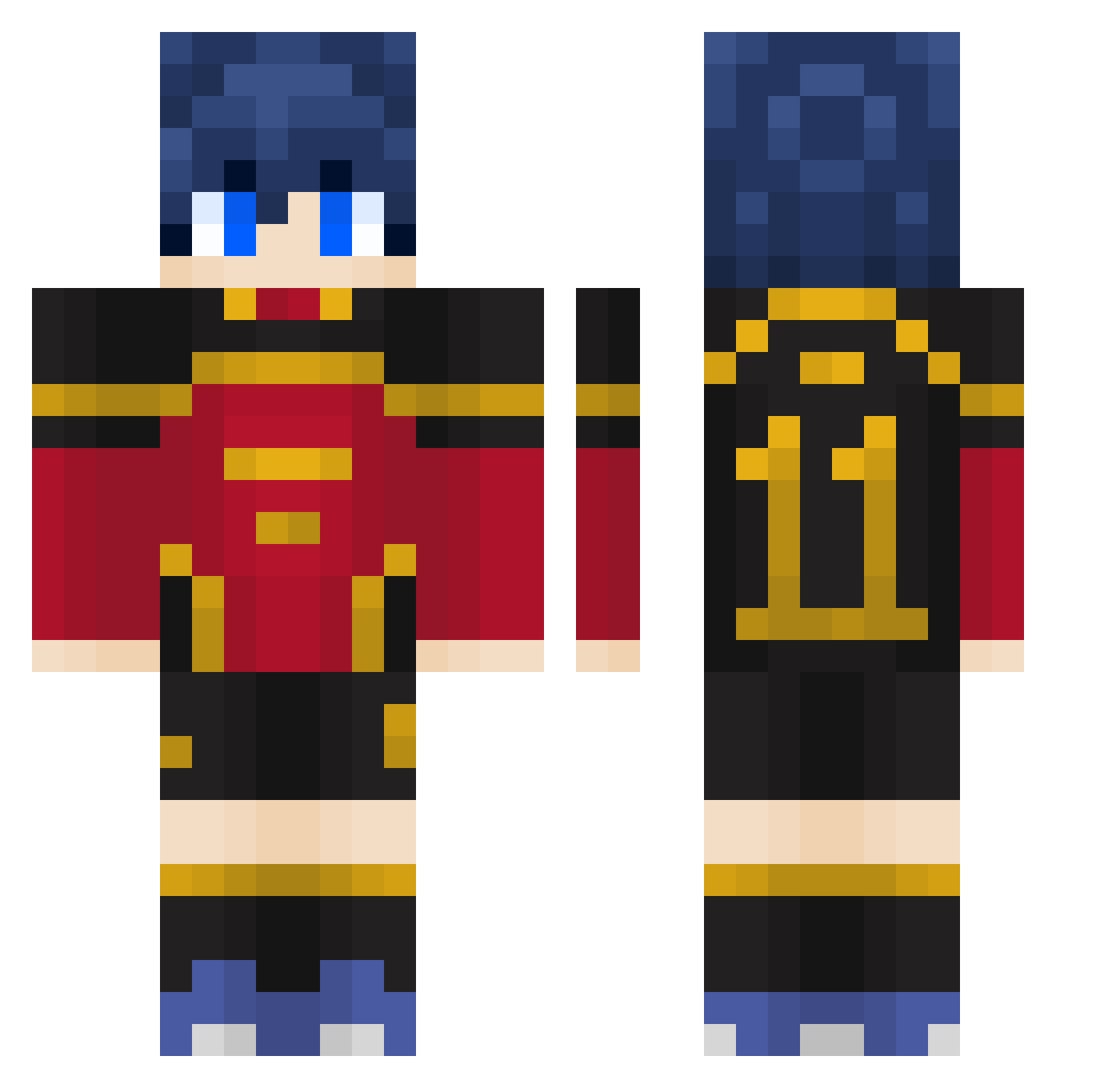Kaiier Minecraft skin, front and back view