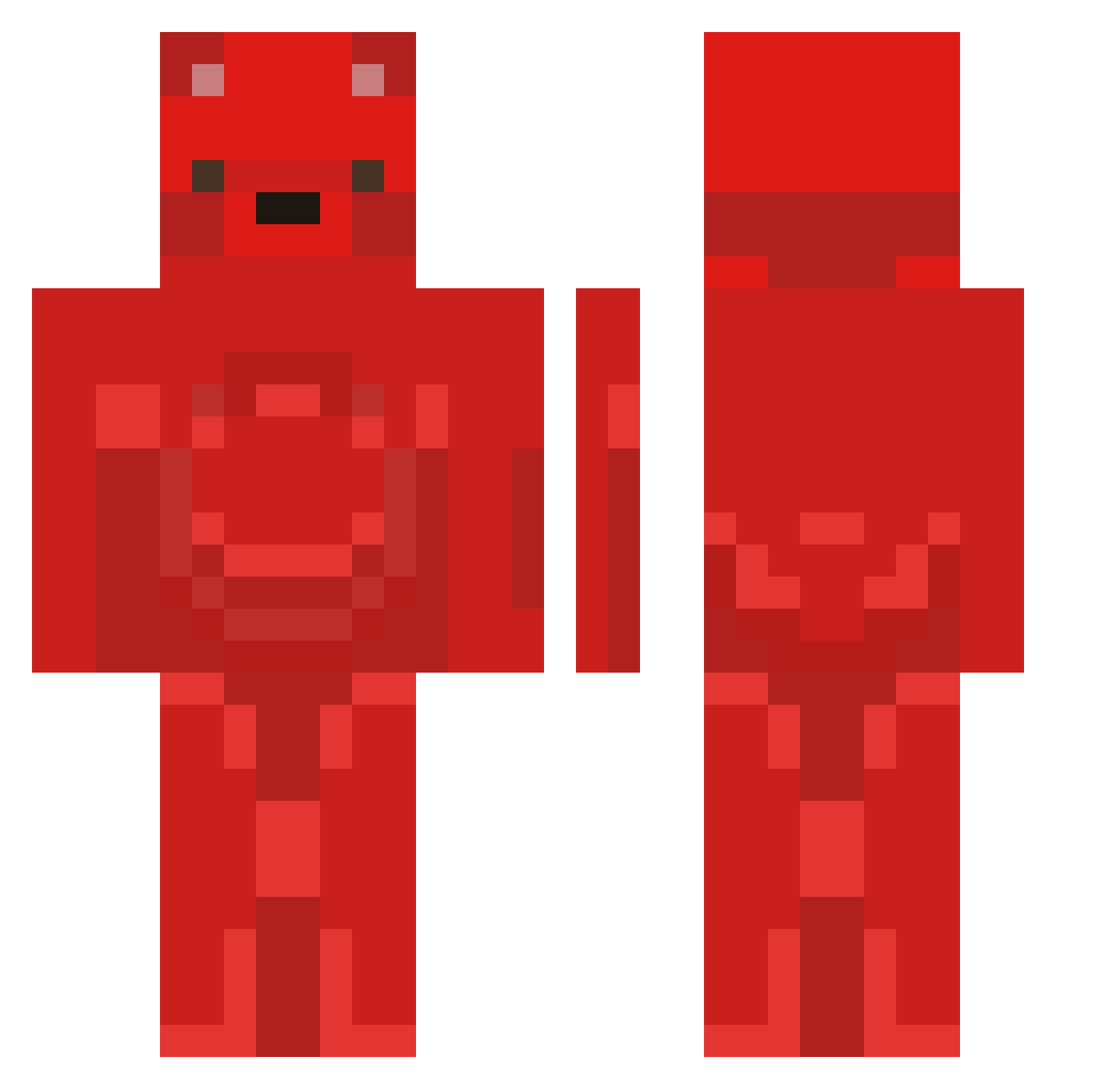 redbearwarrior Minecraft skin, front and back view