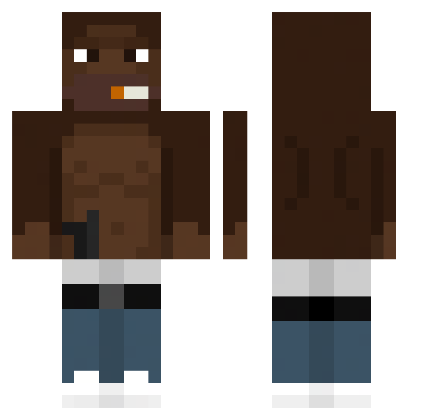pivac Minecraft skin, front and back view