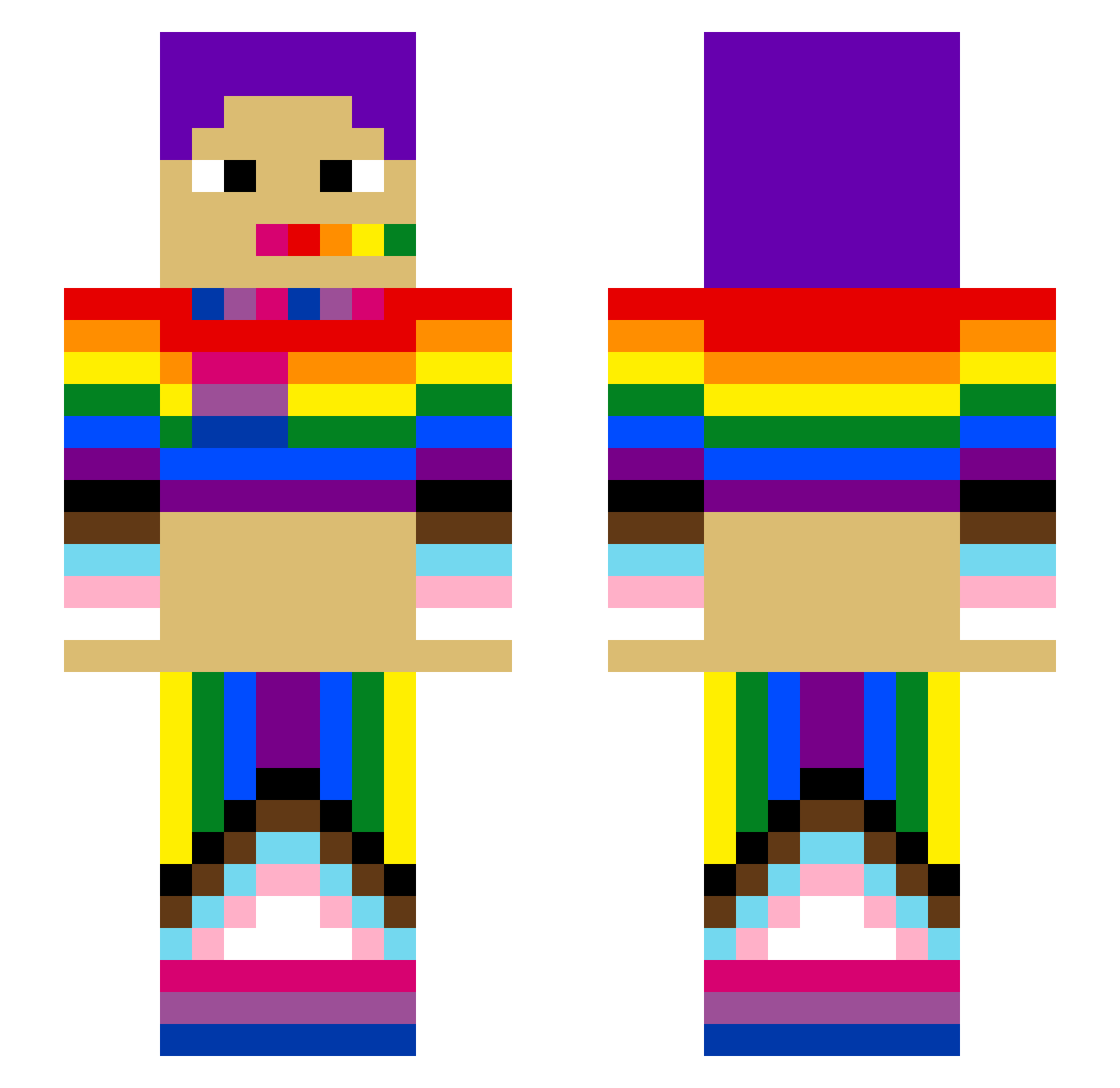 1Salux Minecraft skin, front and back view