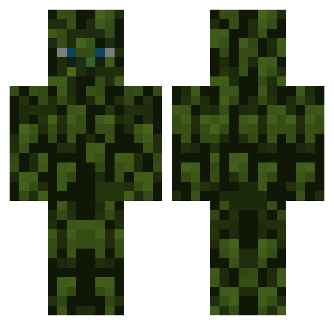 ElectroSpeeder Minecraft skin, front and back view