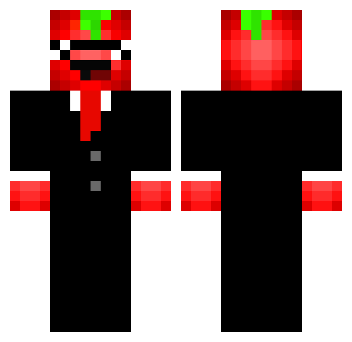 NotFruitLol Minecraft skin, front and back view