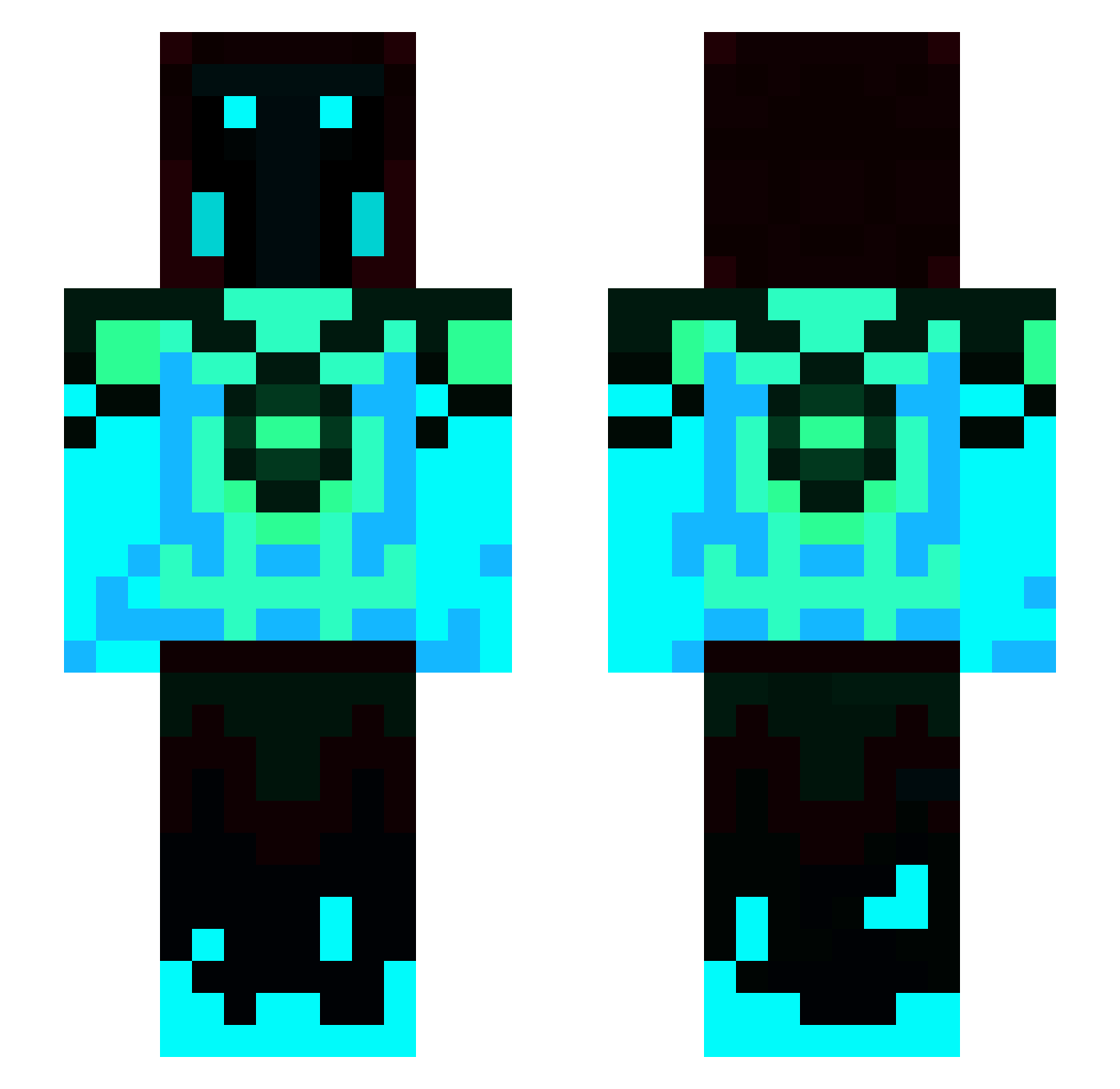 ForCivEntity6 Minecraft skin, front and back view