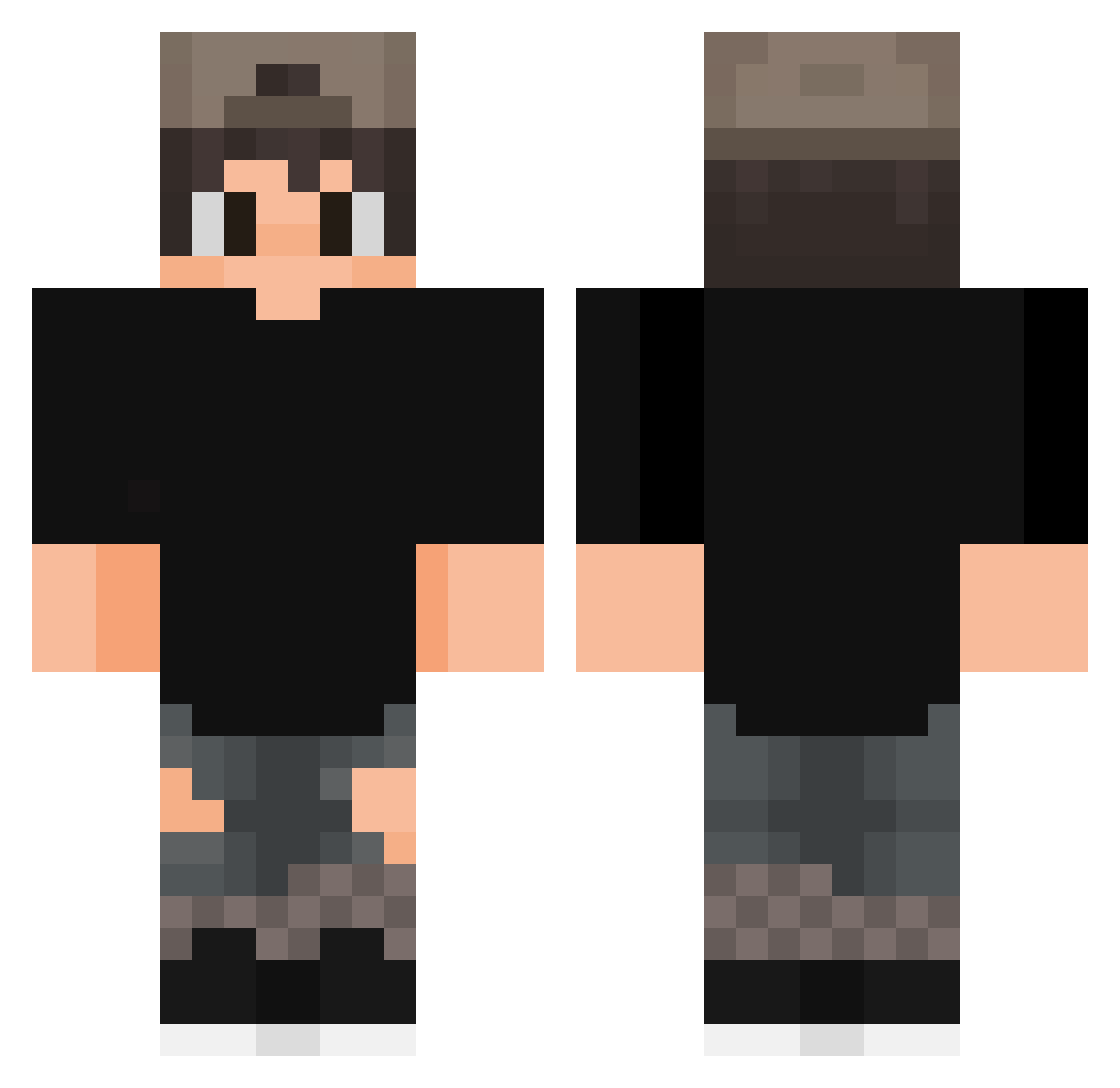 NekoKKJJ Minecraft skin, front and back view