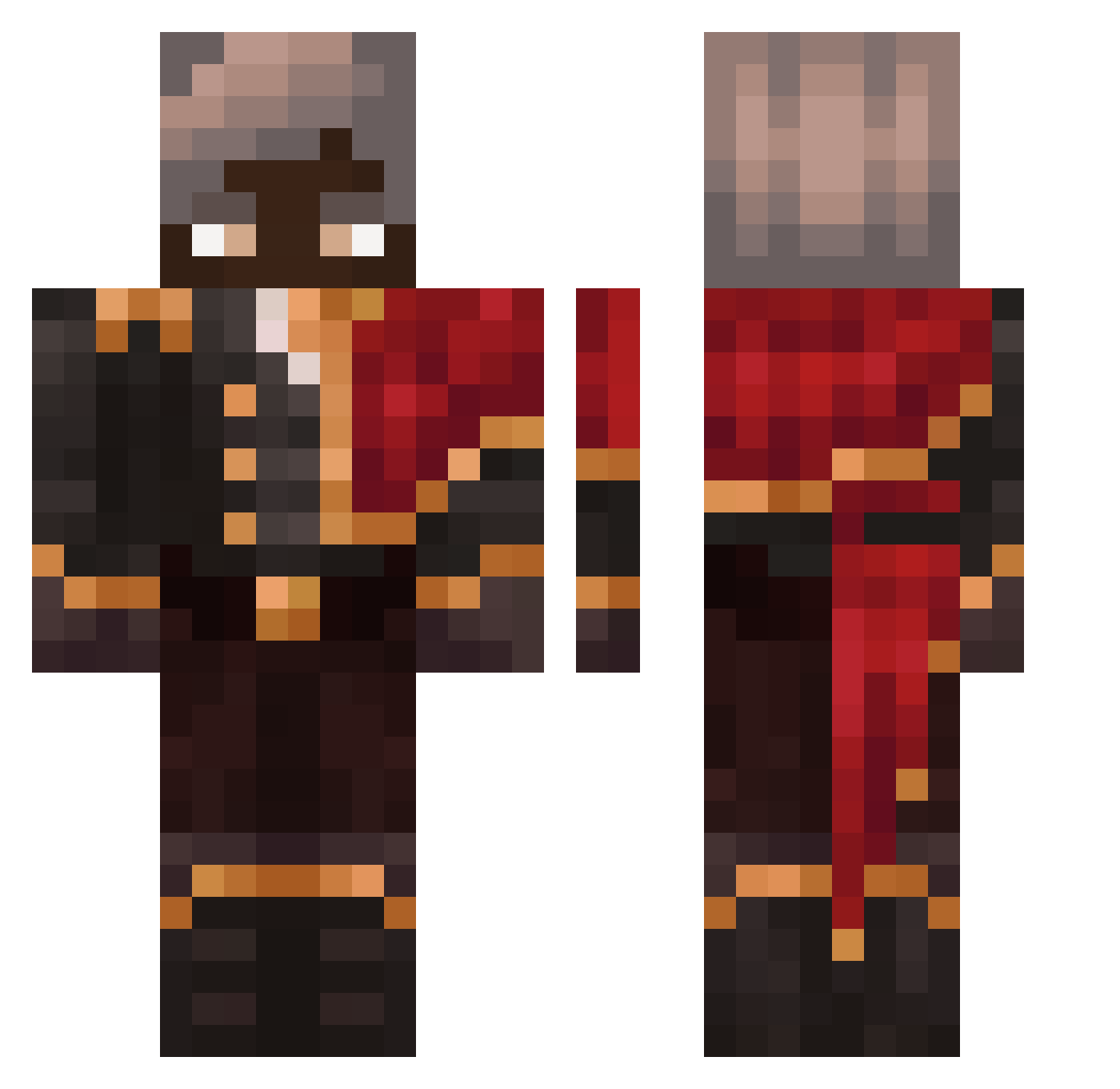 MannyOz16 Minecraft skin, front and back view
