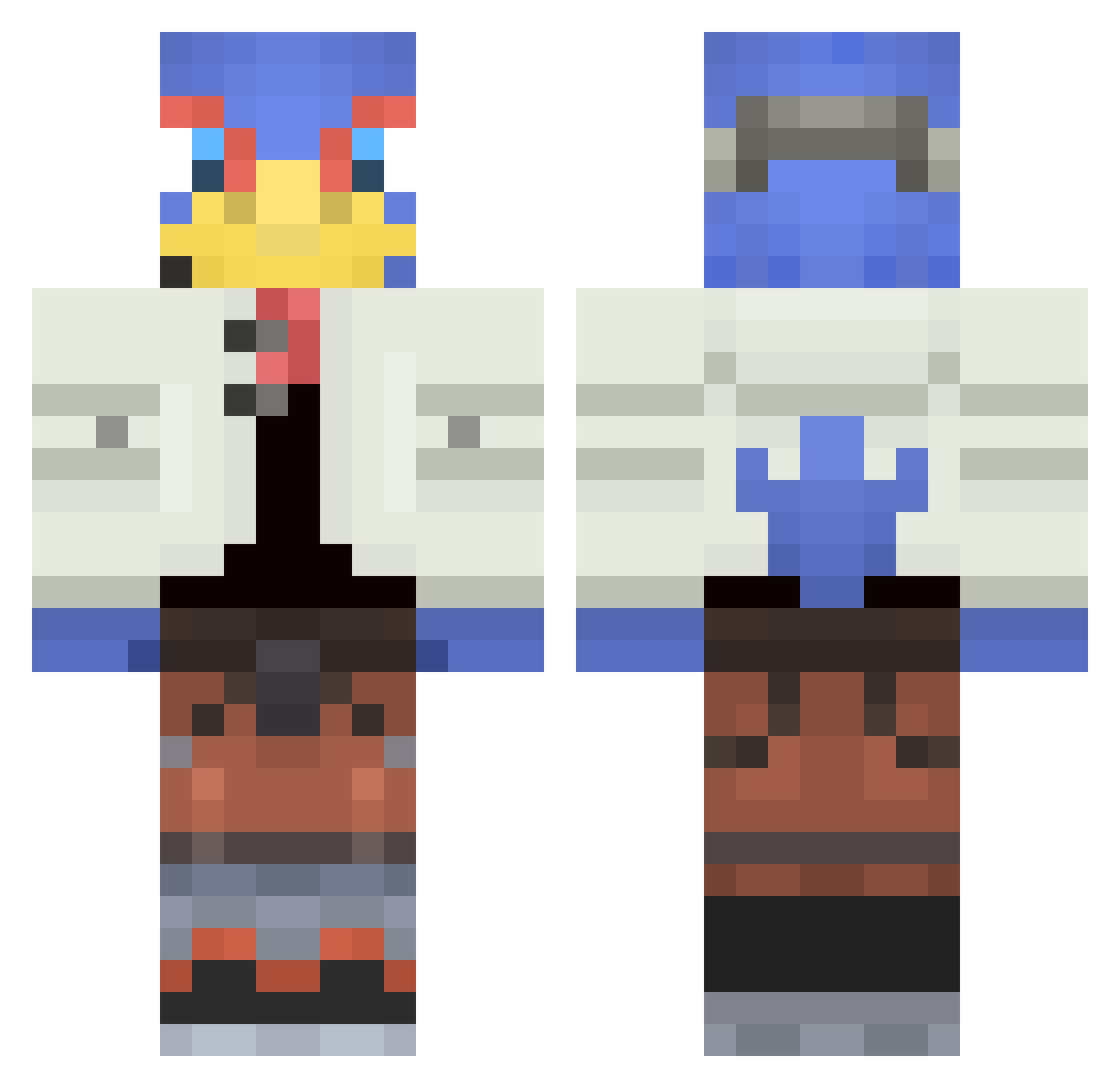 Caliber1222 Minecraft skin, front and back view