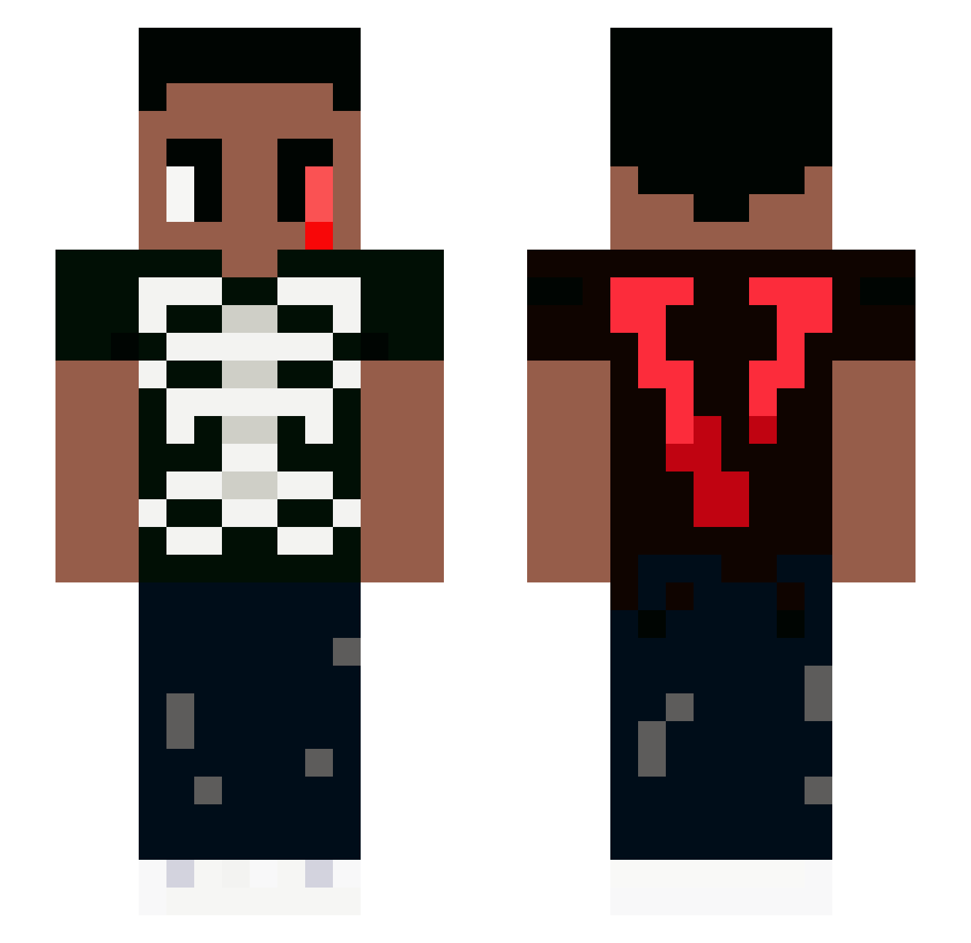 Cairix Minecraft skin, front and back view