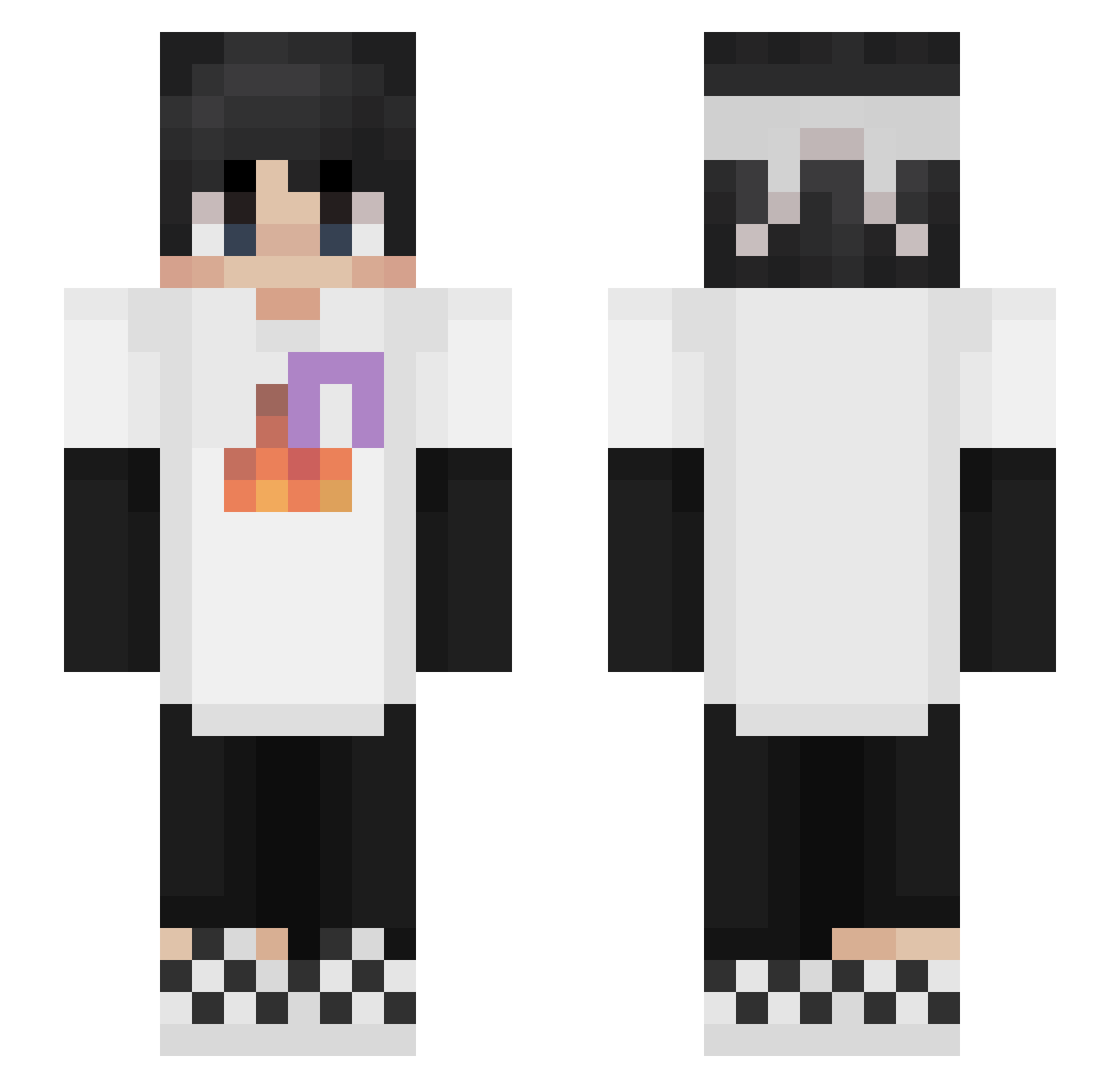 RyvenCL Minecraft skin, front and back view