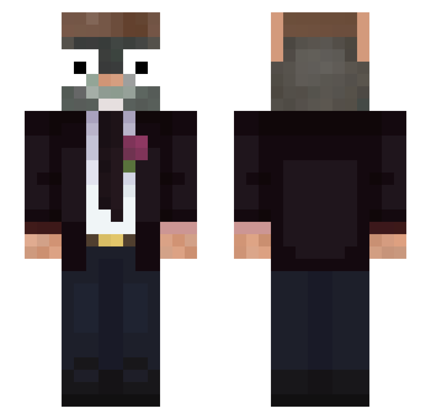xReaqz Minecraft skin, front and back view
