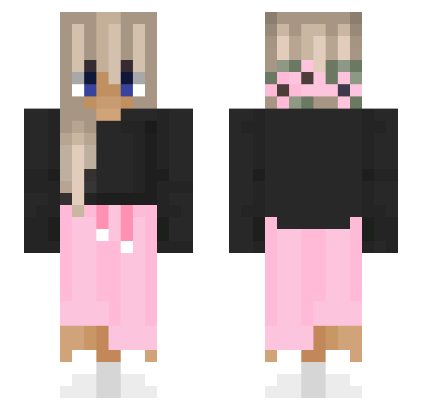 Swamzy Minecraft skin, front and back view