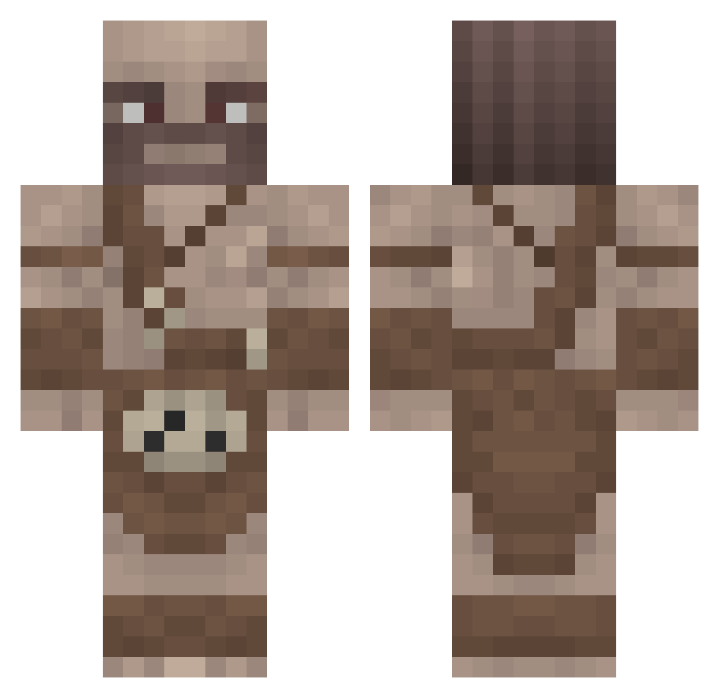 BobbyGrojean Minecraft skin, front and back view