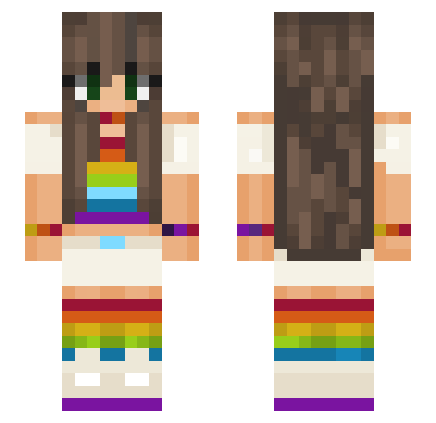 Argaria Minecraft skin, front and back view