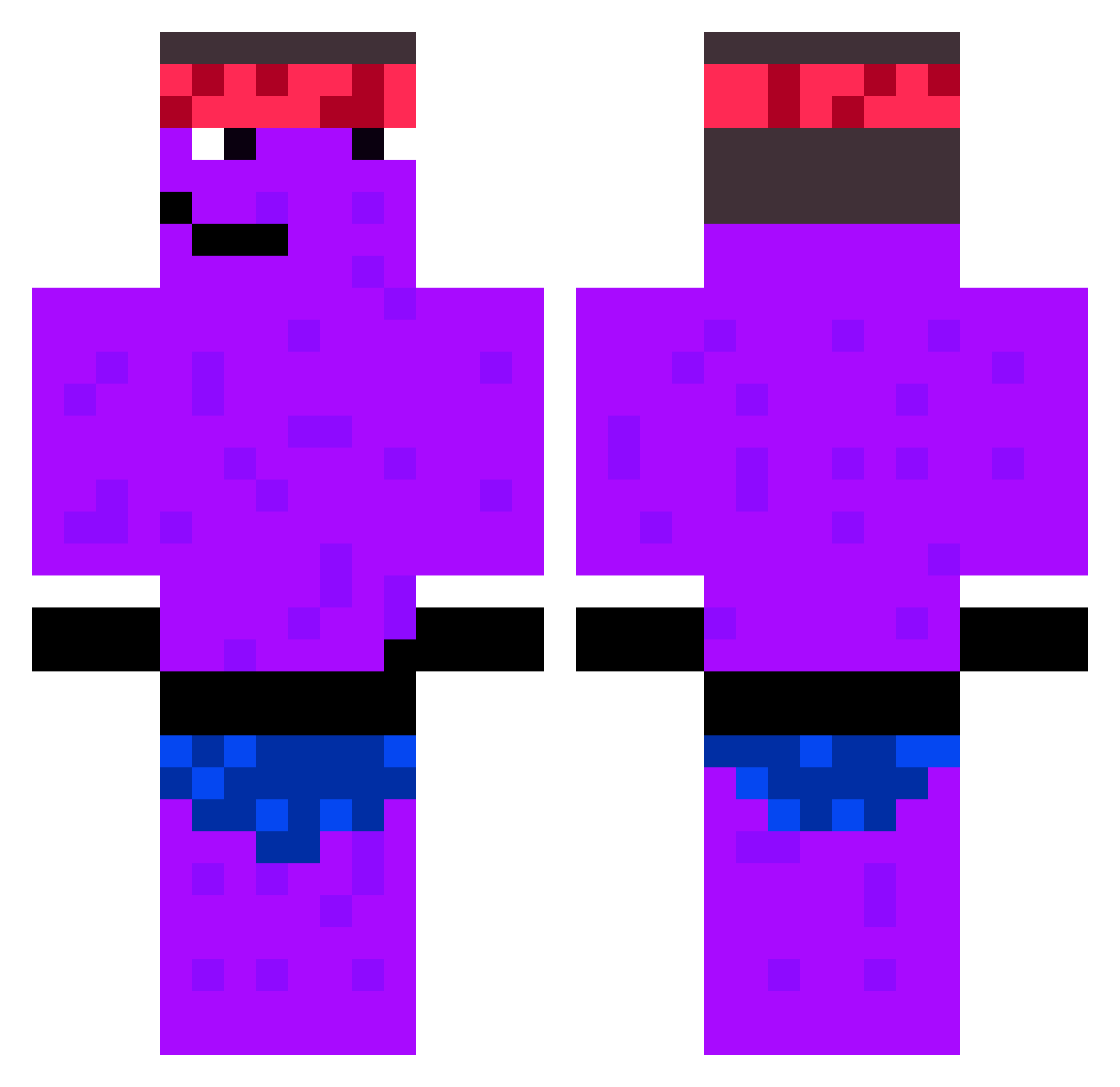 Presto0_0 Minecraft skin, front and back view