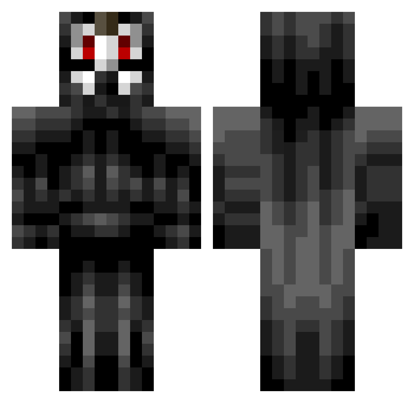 Blobloblu Minecraft skin, front and back view