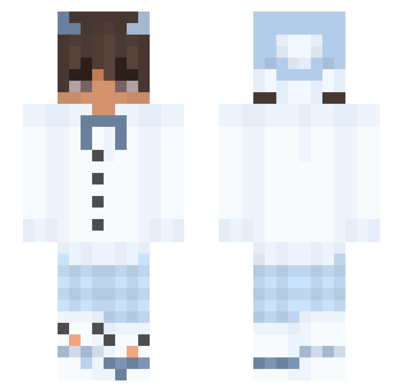 MinerLuca Minecraft skin, front and back view