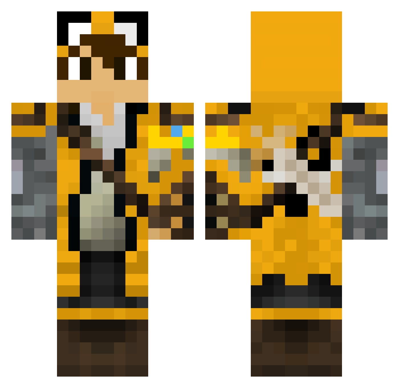 Imparty Minecraft skin, front and back view