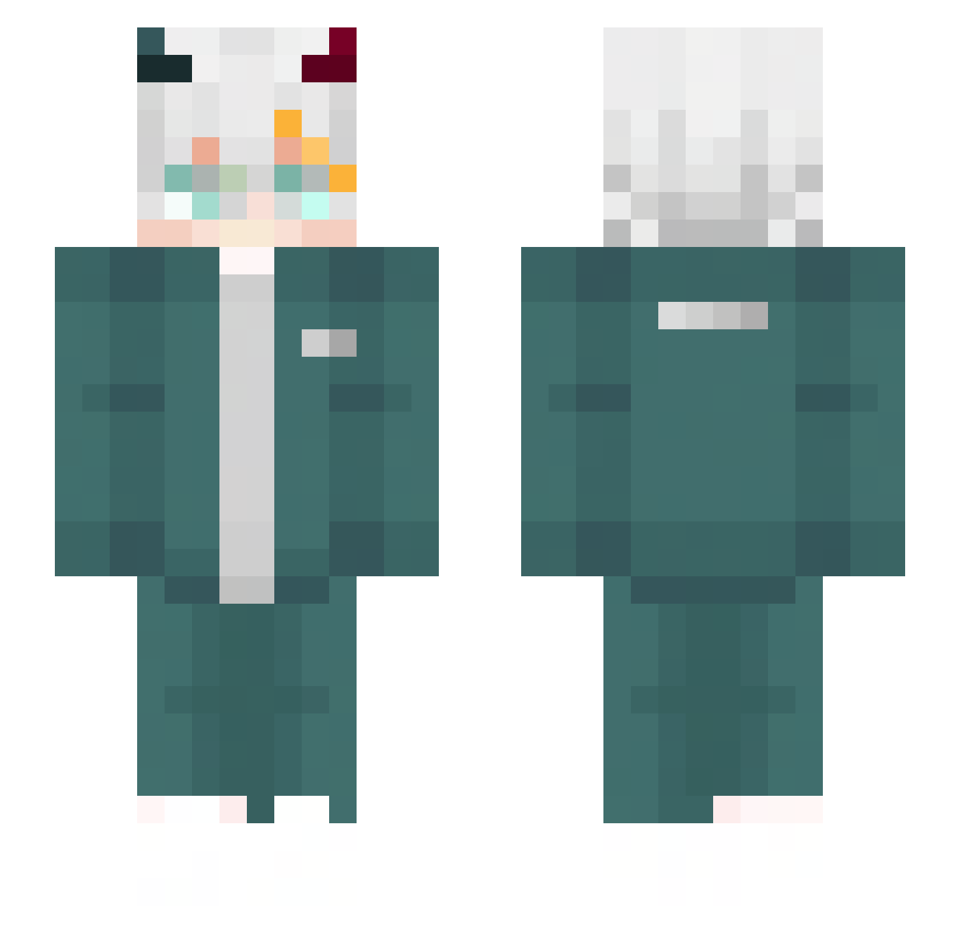 ItzMokaccino Minecraft skin, front and back view