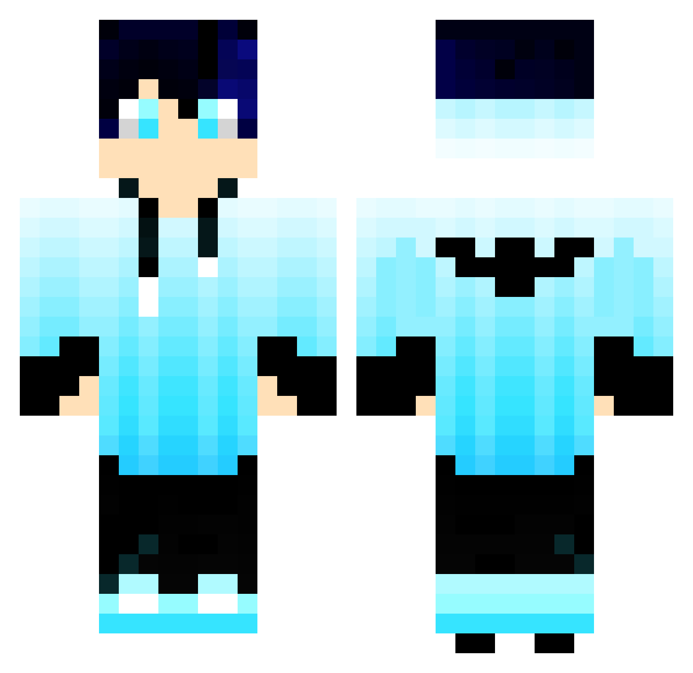 Troyoyo Minecraft skin, front and back view