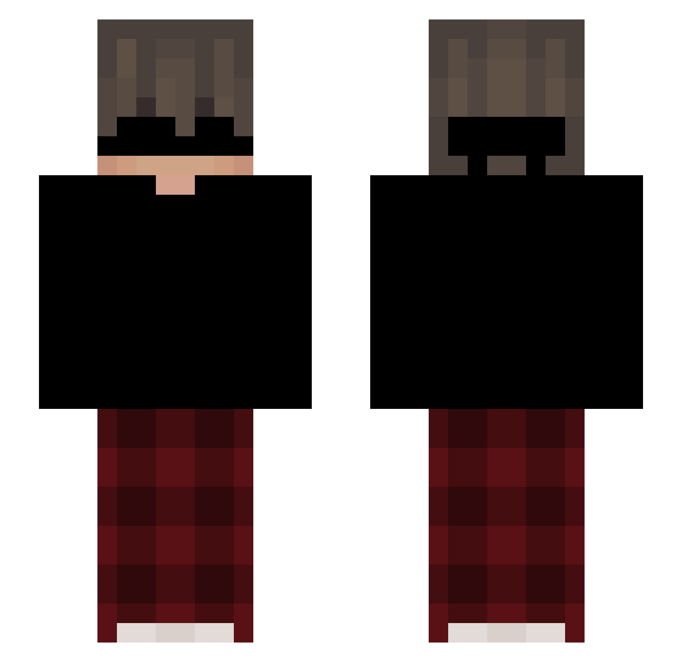 Nyangzord Minecraft skin, front and back view