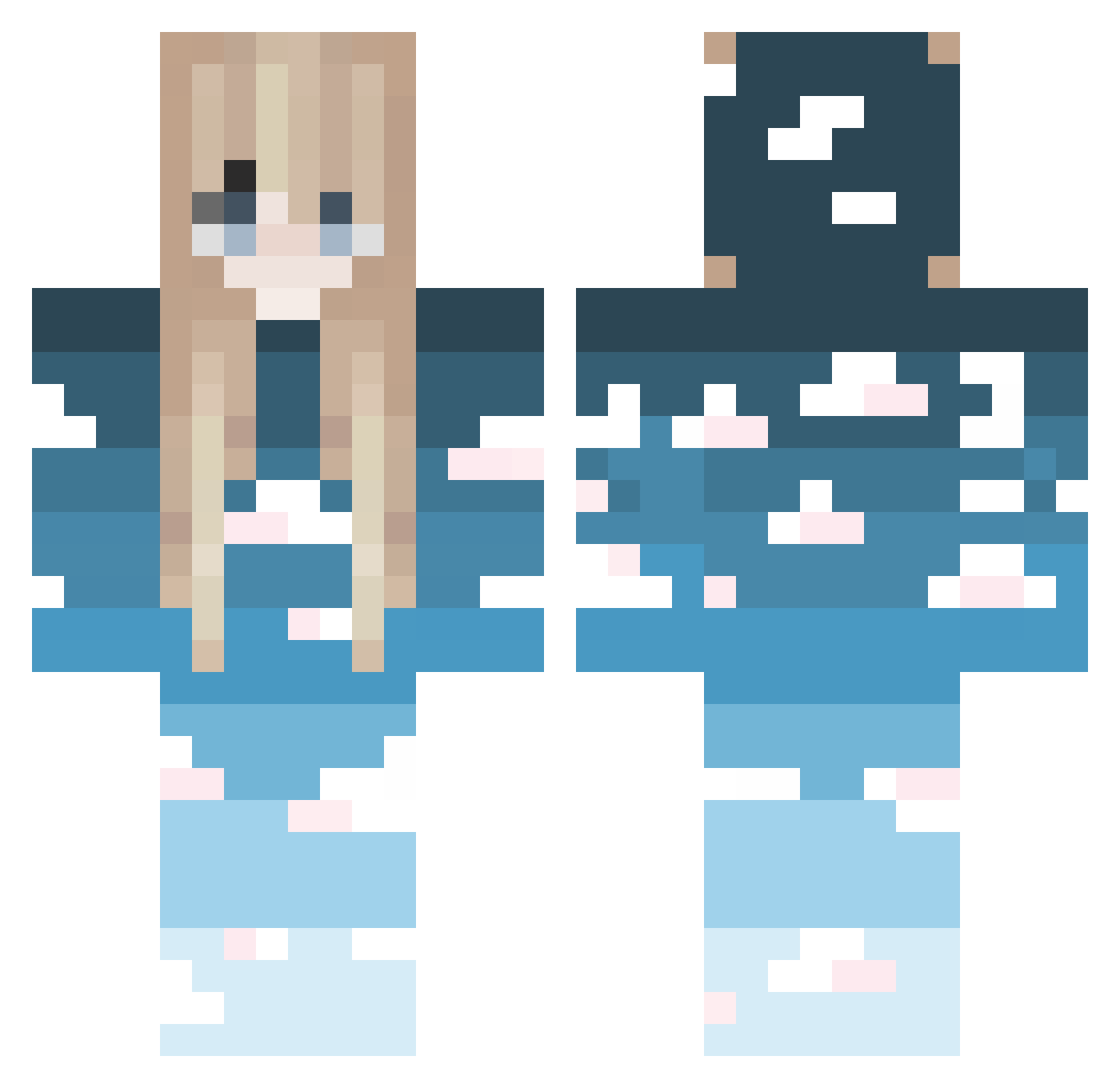 Dirrr Minecraft skin, front and back view