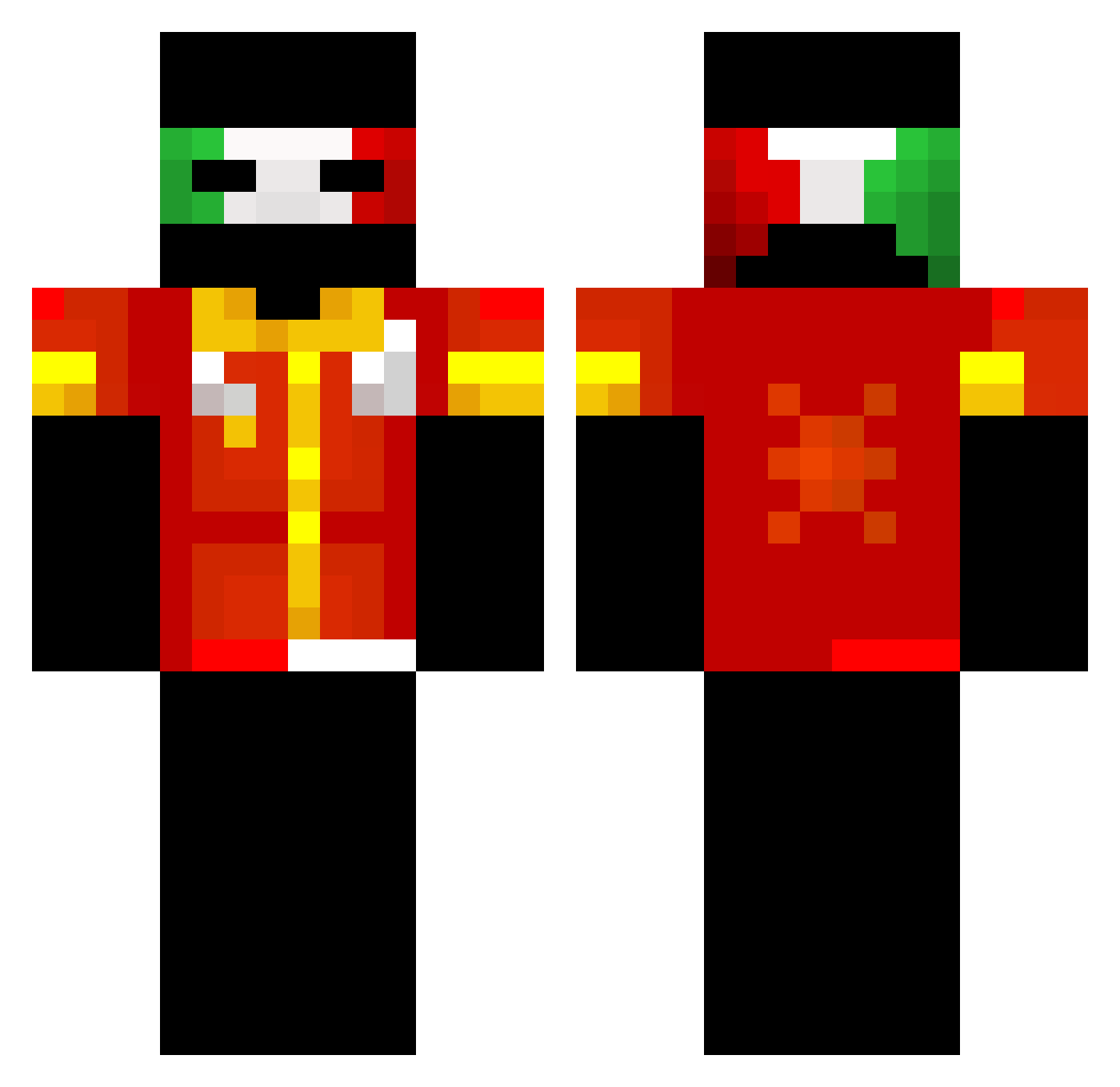Ordric Minecraft skin, front and back view