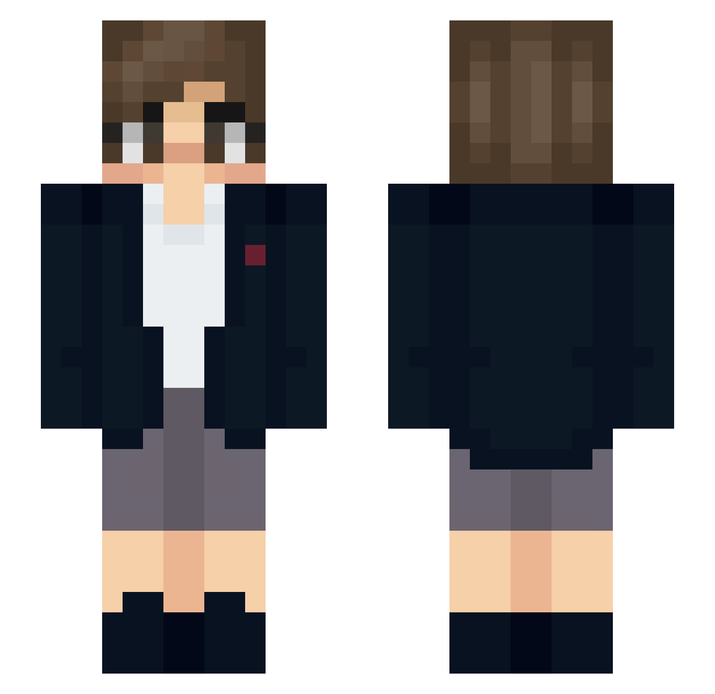 rhri Minecraft skin, front and back view