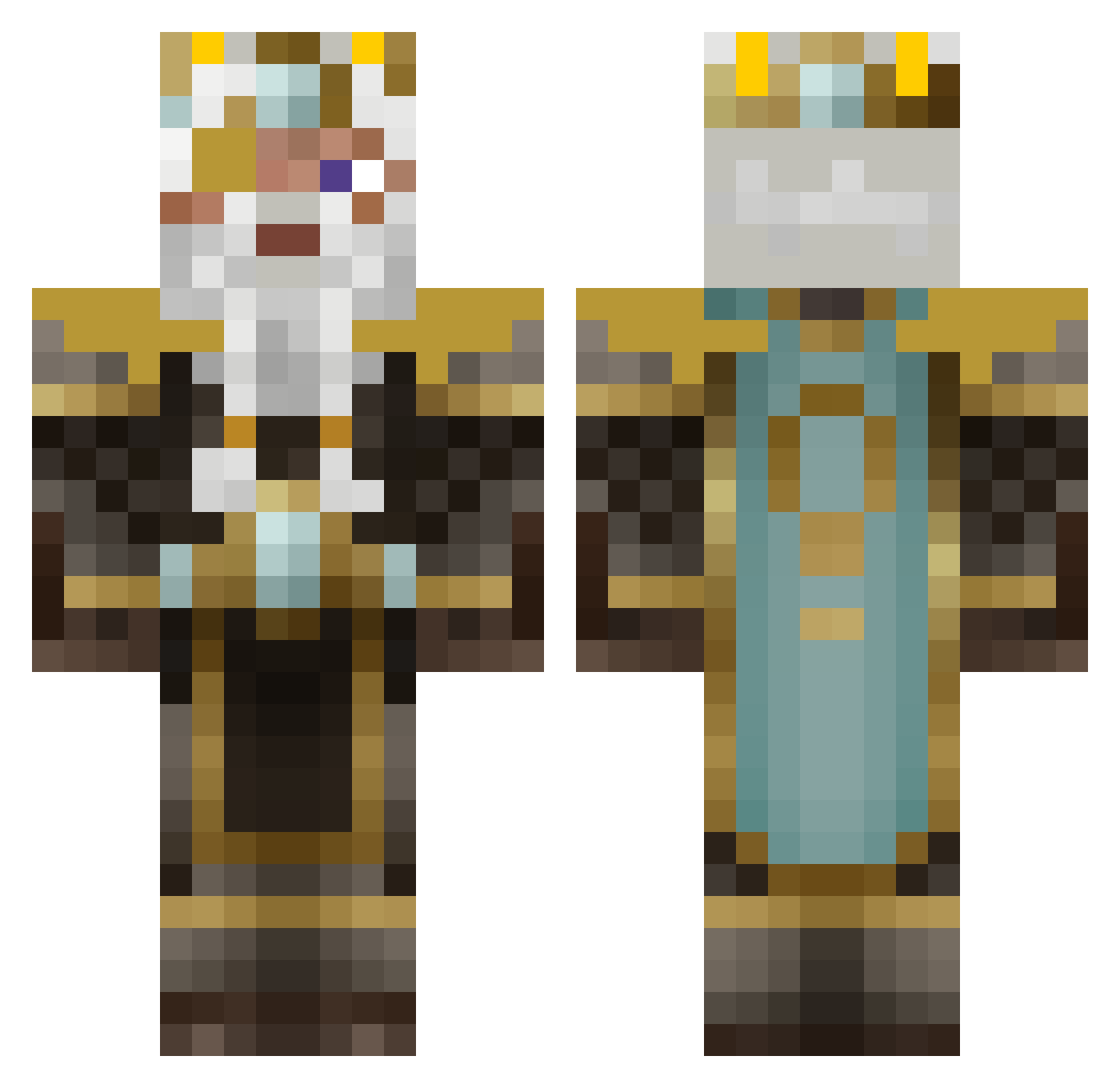 IDpls Minecraft skin, front and back view