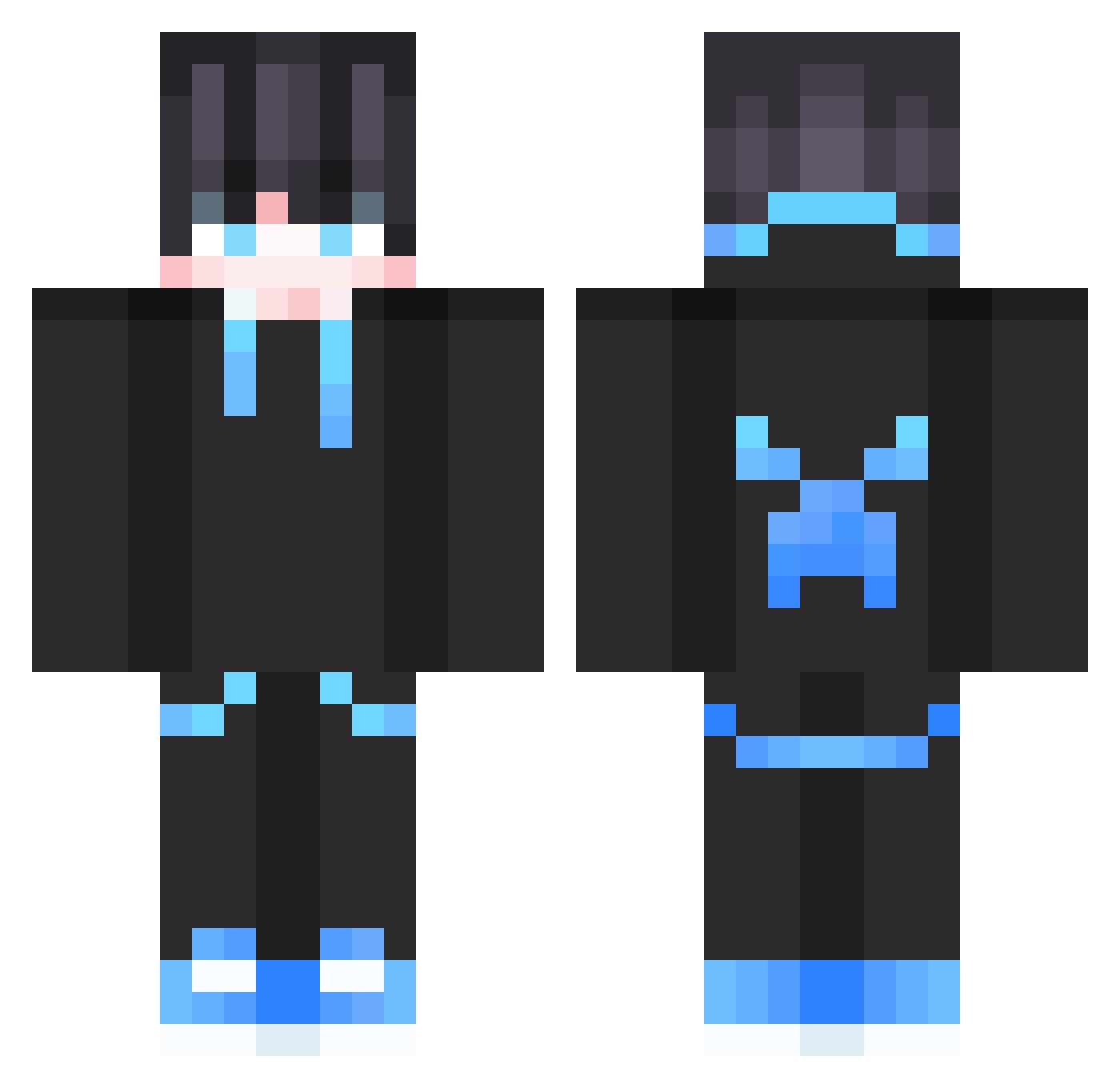 luqen Minecraft skin, front and back view
