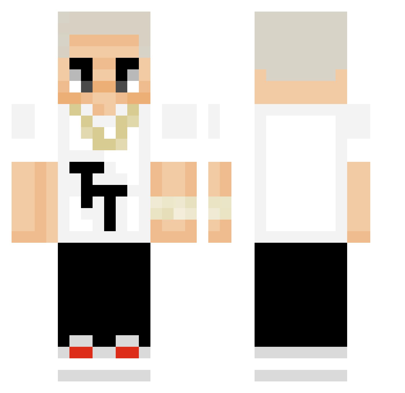 bananekGracz Minecraft skin, front and back view