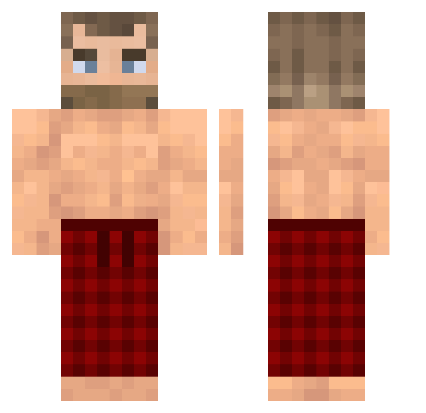 Feral_Creature Minecraft skin, front and back view