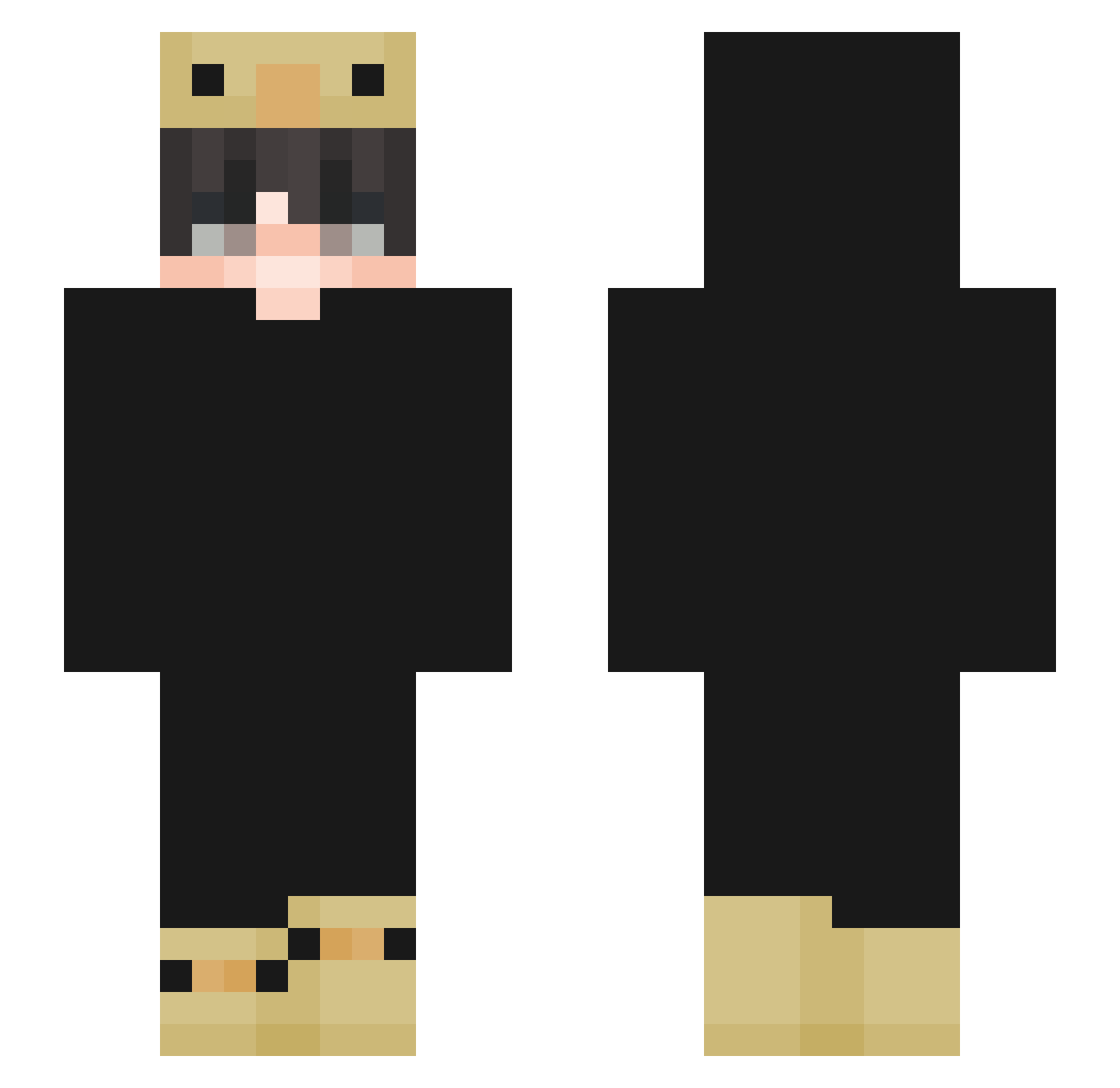 blaksxyz Minecraft skin, front and back view