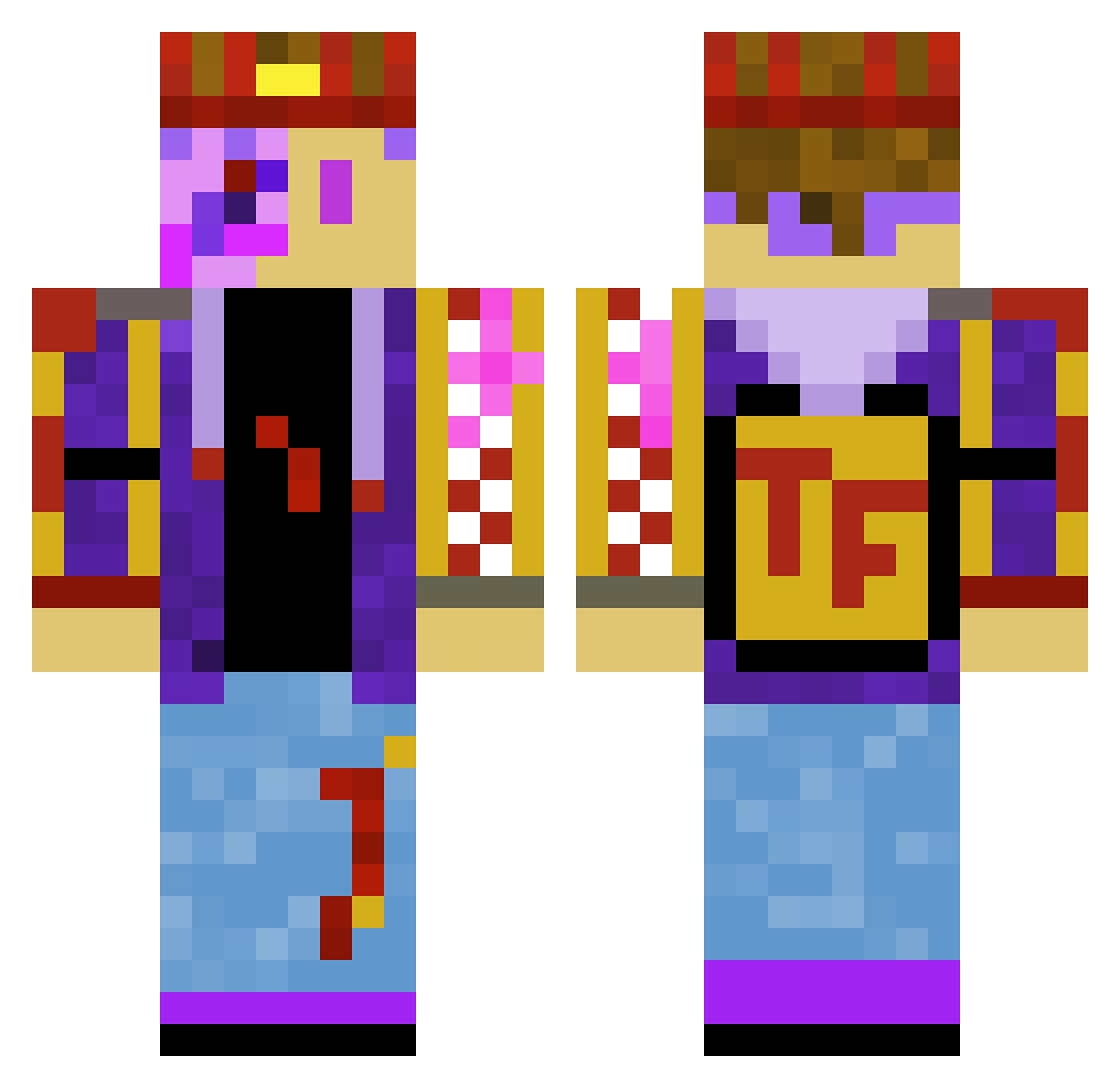 taserface4u Minecraft skin, front and back view
