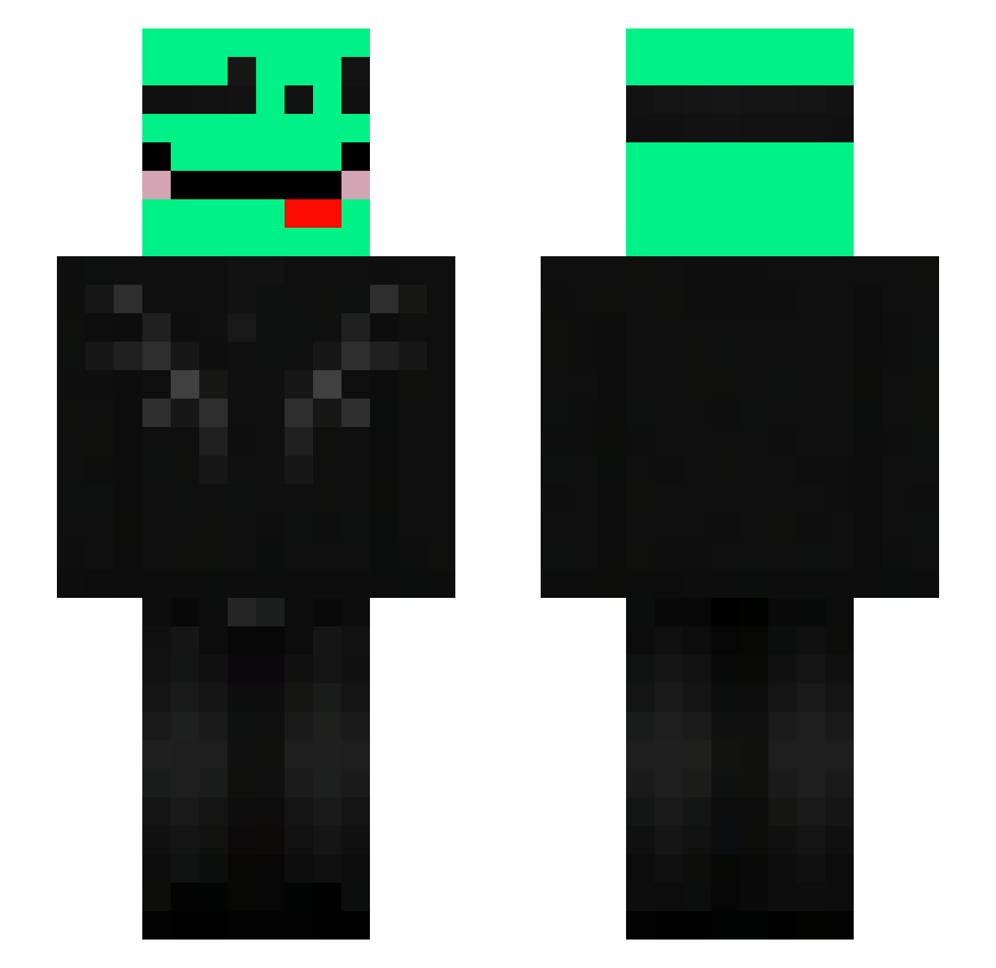 TheZudTV Minecraft skin, front and back view