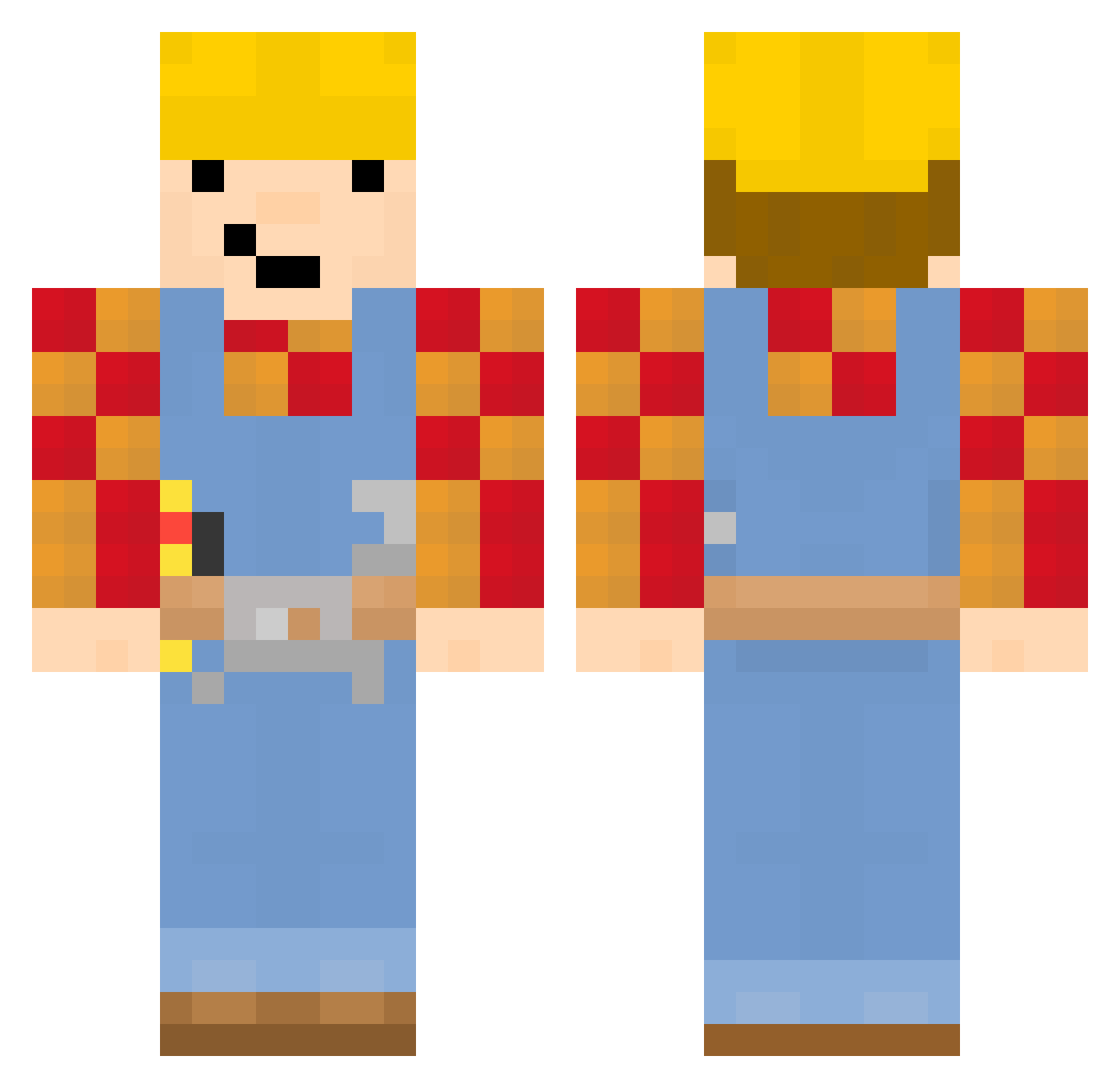 FyReMN Minecraft skin, front and back view