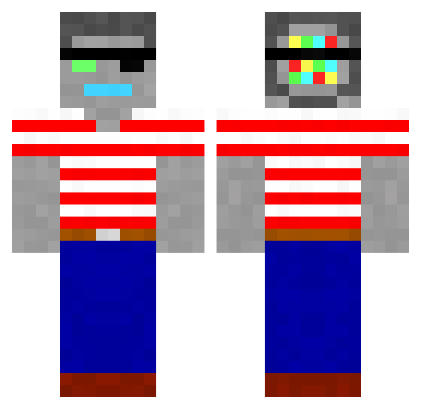 Wept Minecraft skin, front and back view