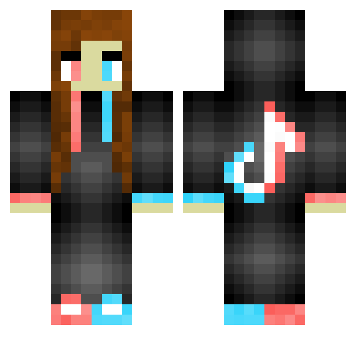 _6iX_ Minecraft skin, front and back view