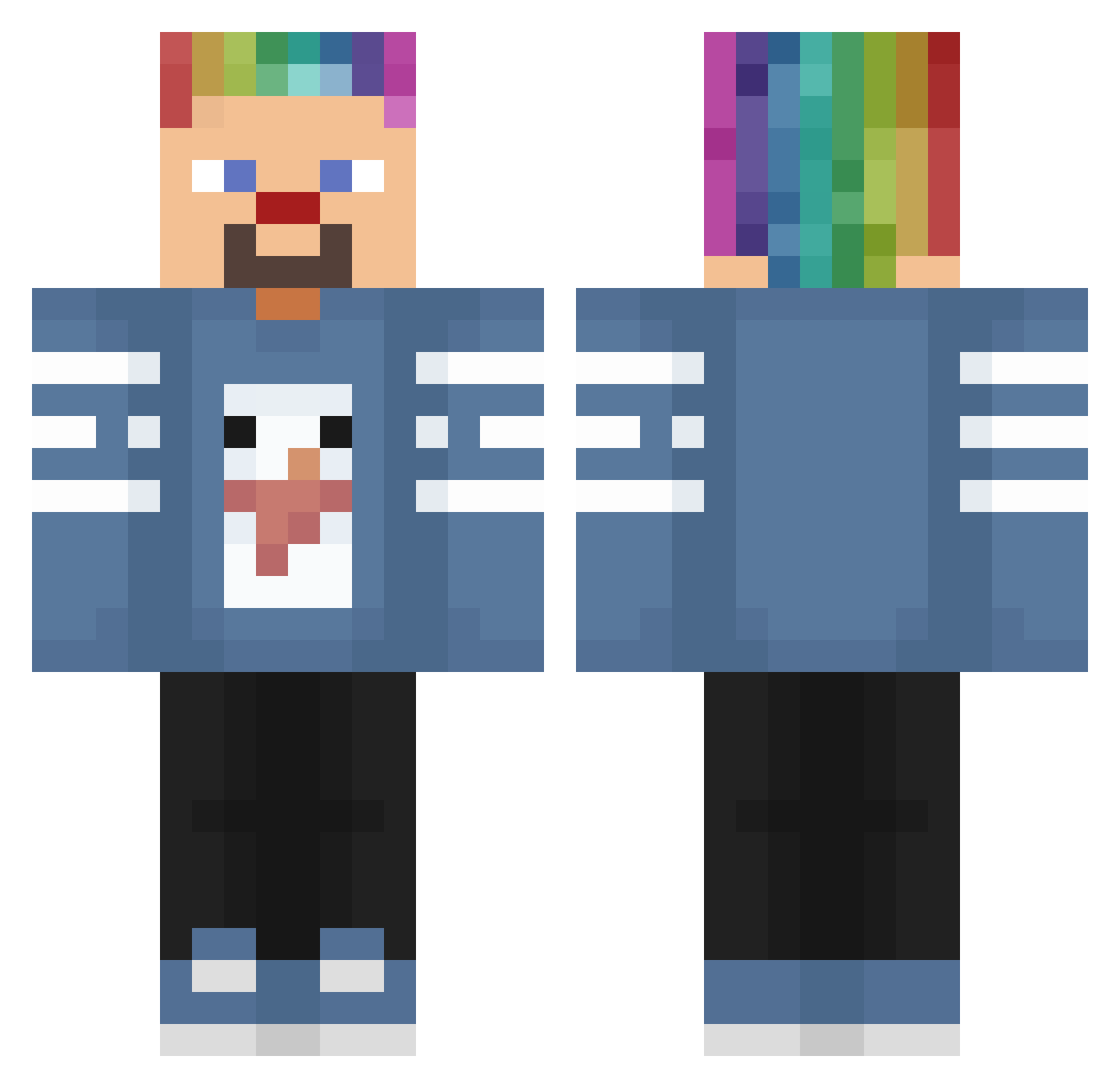 MagmaC4 Minecraft skin, front and back view