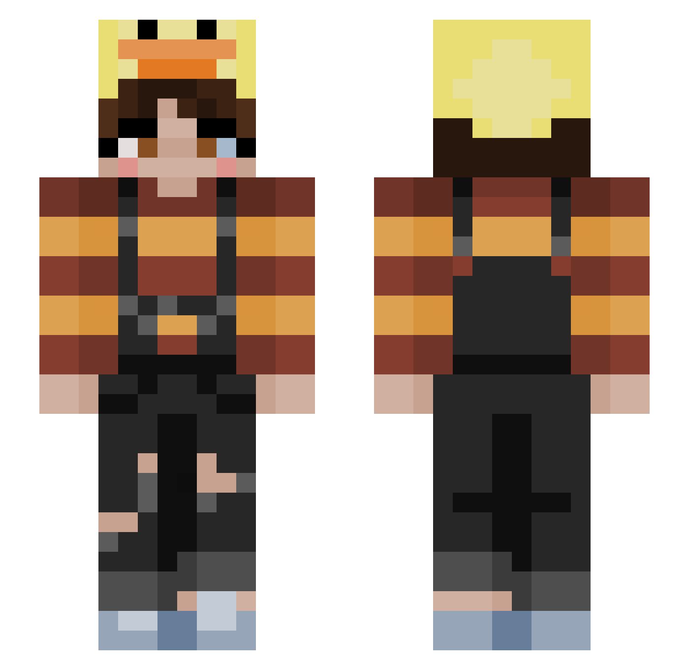 Skiourakic Minecraft skin, front and back view