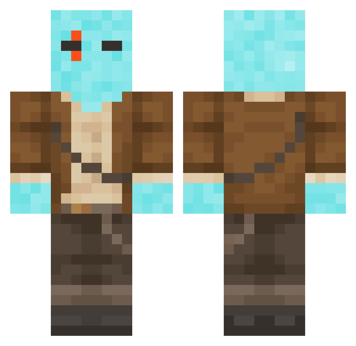 Juanvm Minecraft skin, front and back view