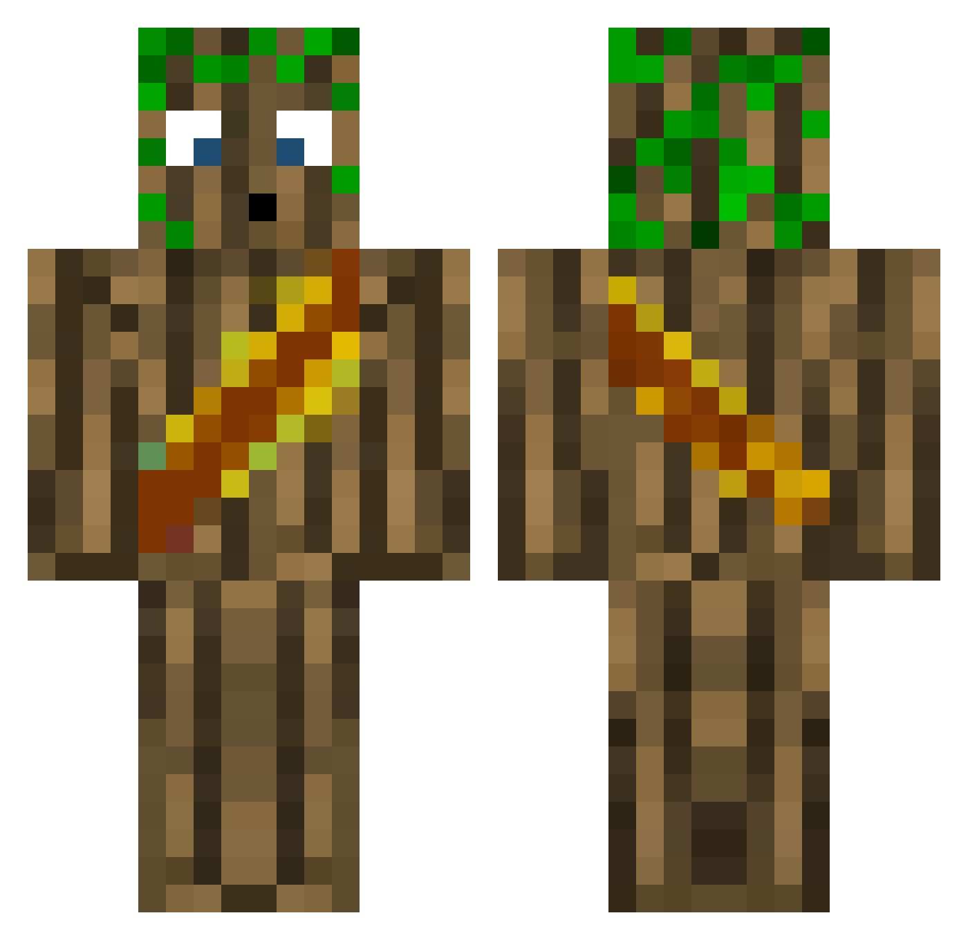NatureSc Minecraft skin, front and back view