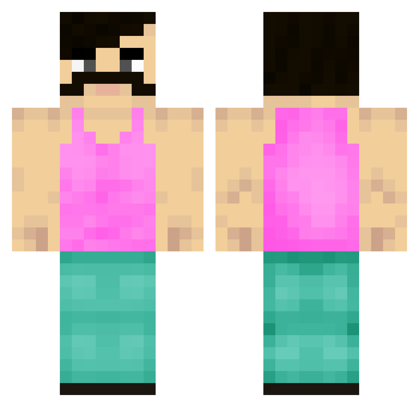 Tranquillize Minecraft skin, front and back view