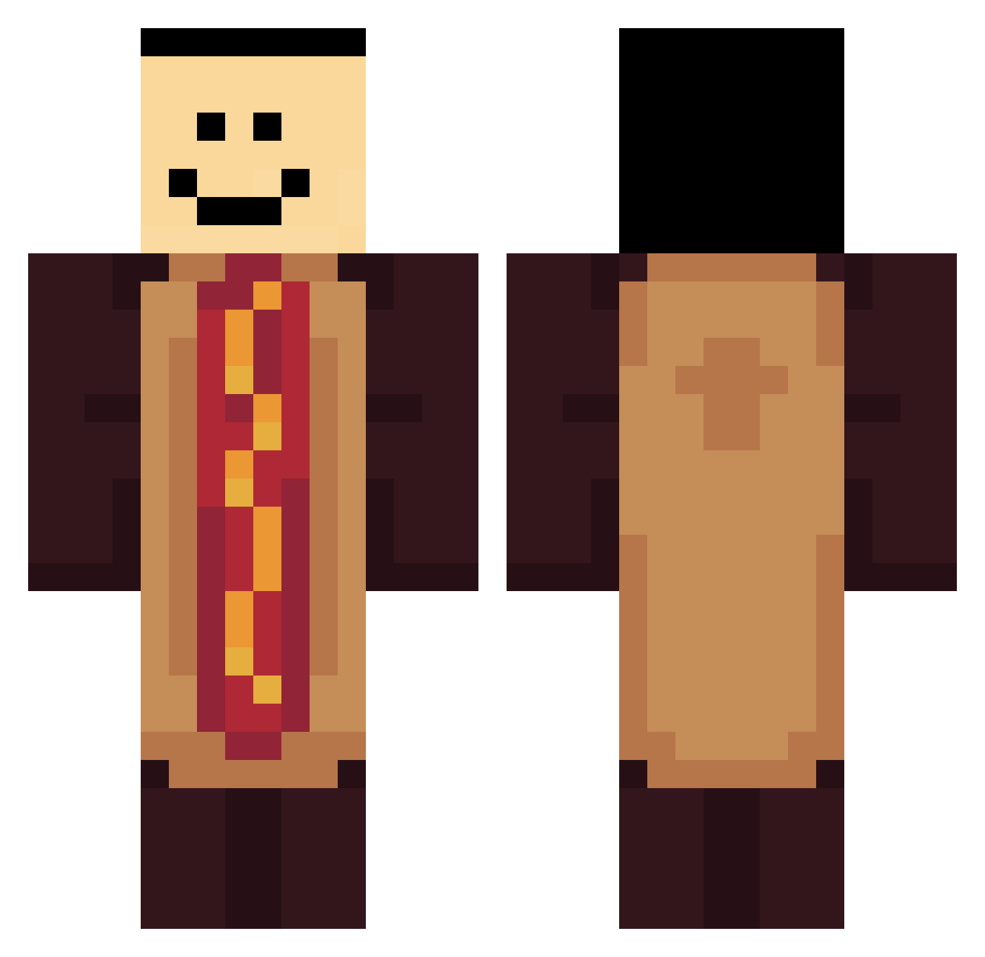 Pan_Lypka Minecraft skin, front and back view