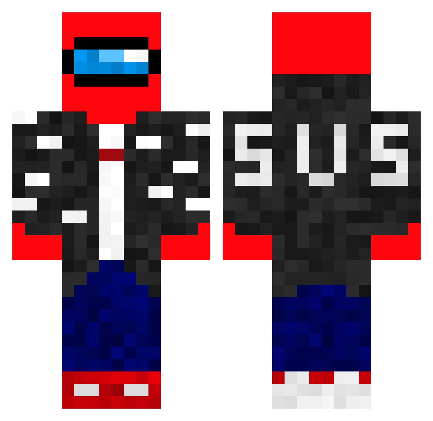 ayedim Minecraft skin, front and back view