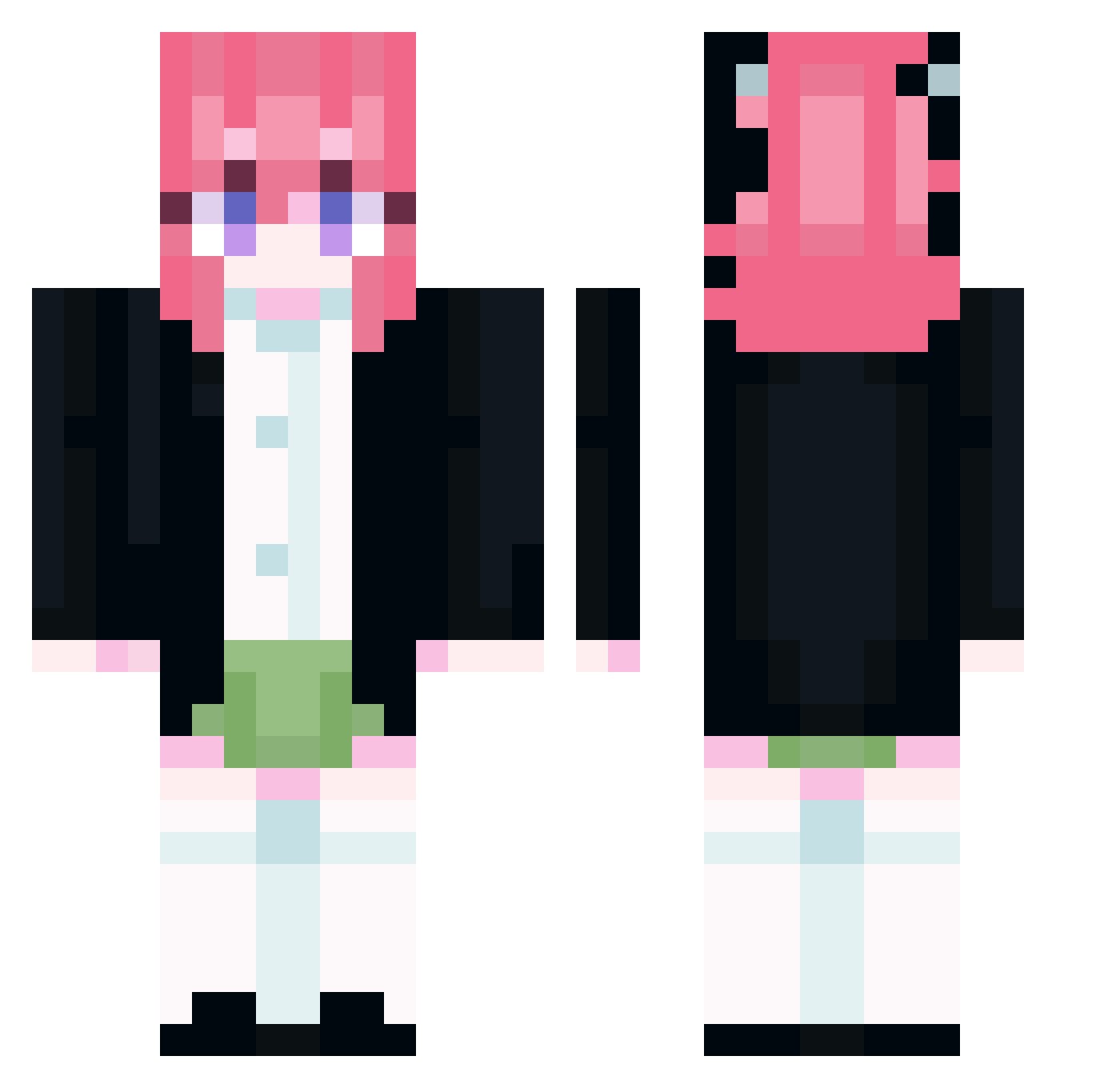 RipRandom Minecraft skin, front and back view