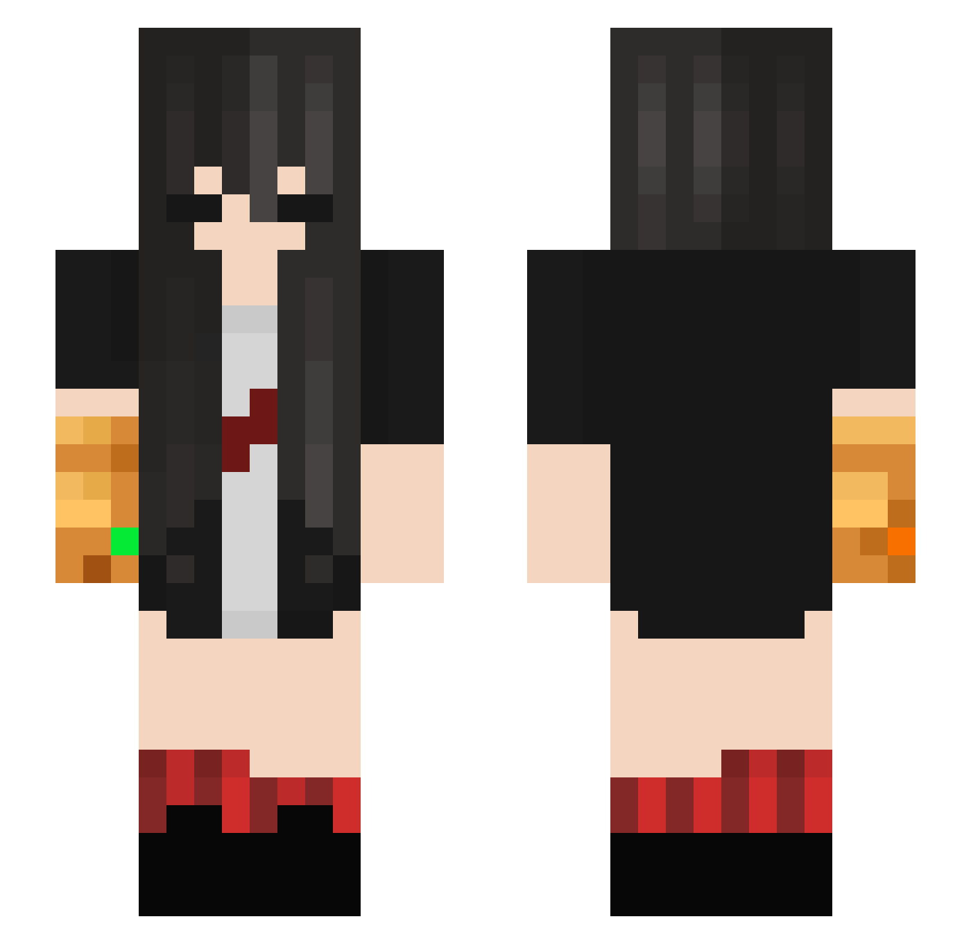 graybac Minecraft skin, front and back view